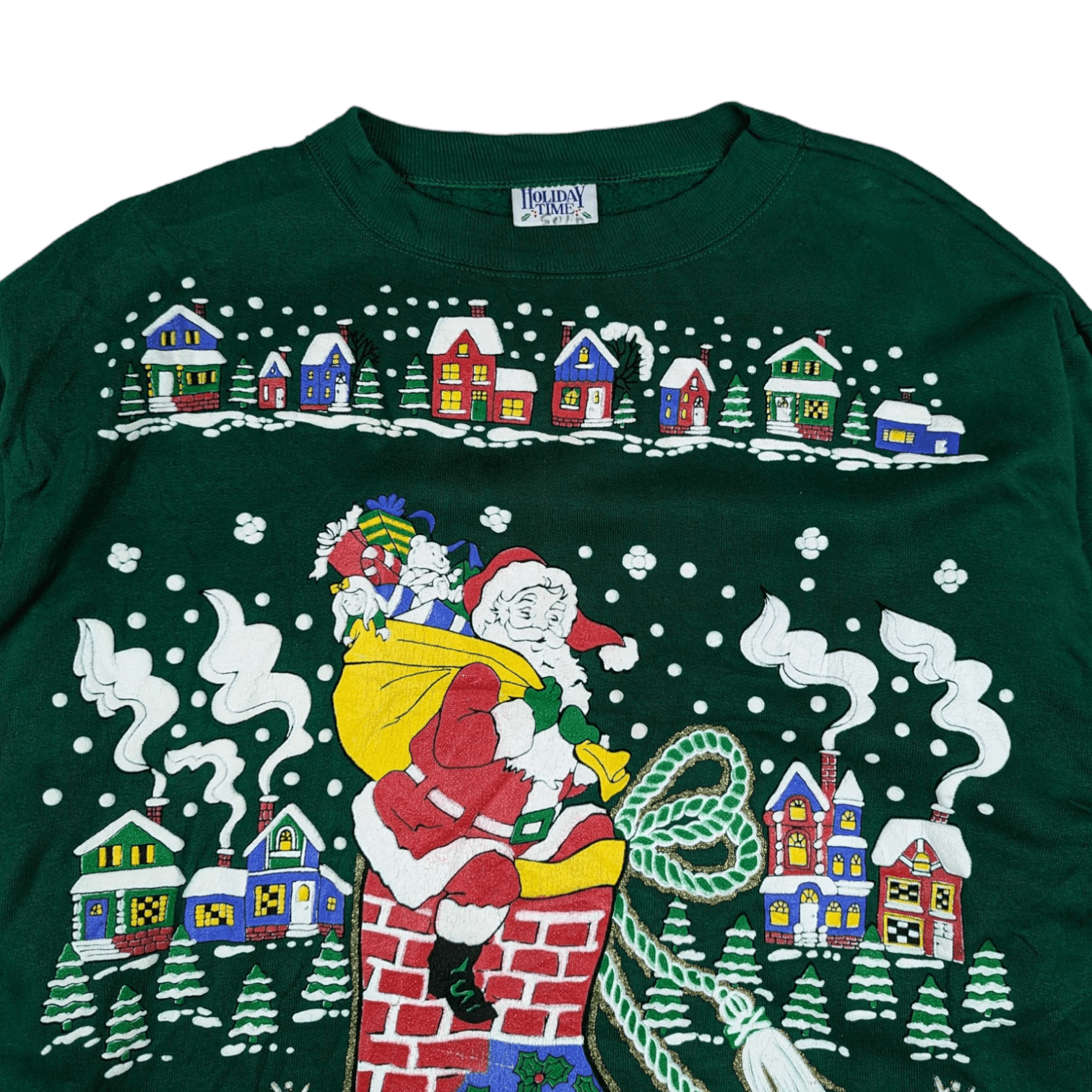 Vintage Vintage 90's SANTA CLAUS Christmas Full Print Jumper Size US L / EU 52-54 / 3 - 4 Thumbnail
