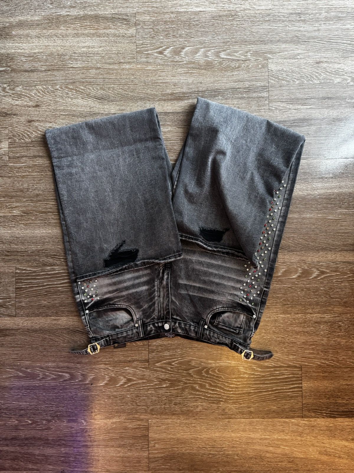 HMDD HMDD 'CRYSTAL H-STAR' BLACK JEANS size XL Size US 36 / EU 52 - 4 Thumbnail