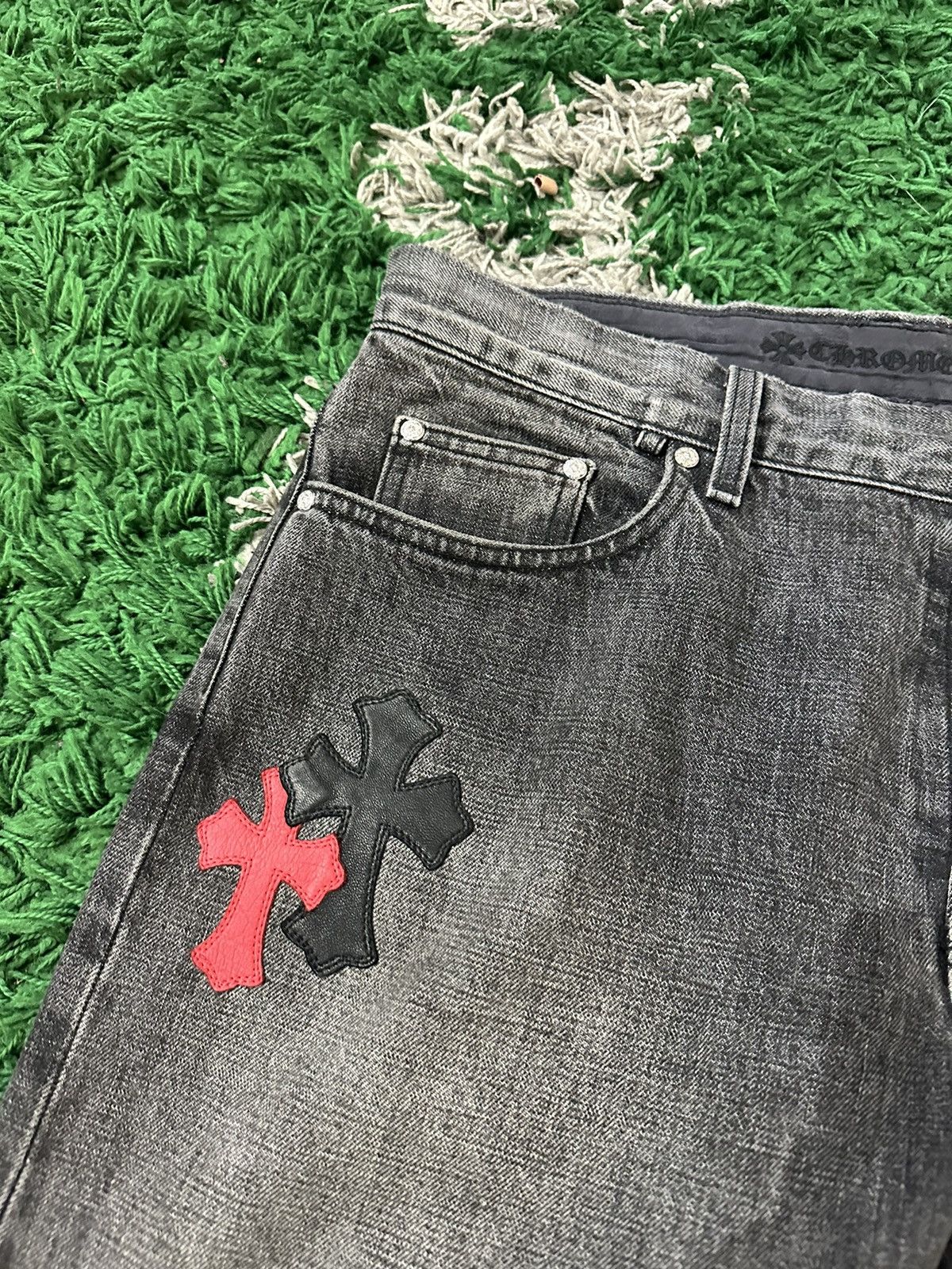 Chrome Hearts Chrome Hearts Black Red Patch Jeans Size US 34 / EU 50 - 7 Thumbnail