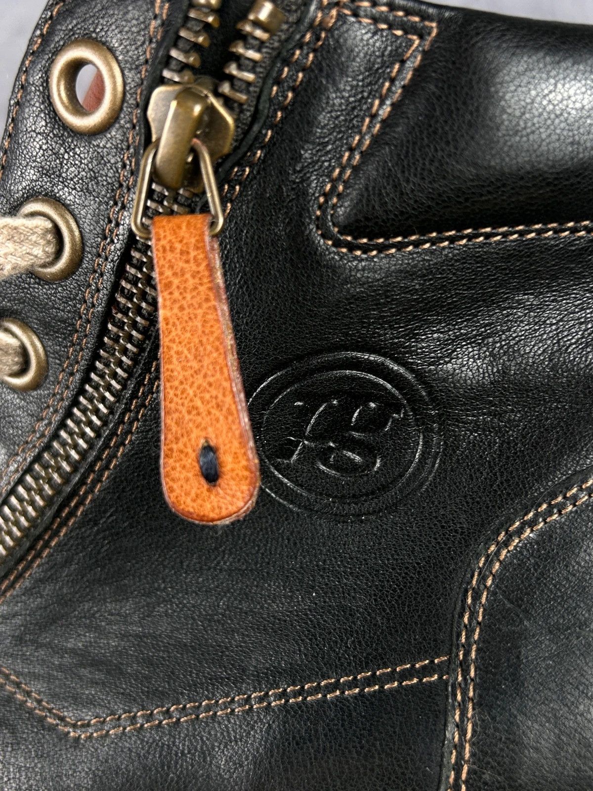 Designer Paul Green Handmade high sneakers leather mini logo Size US 7 / EU 40 - 3 Thumbnail