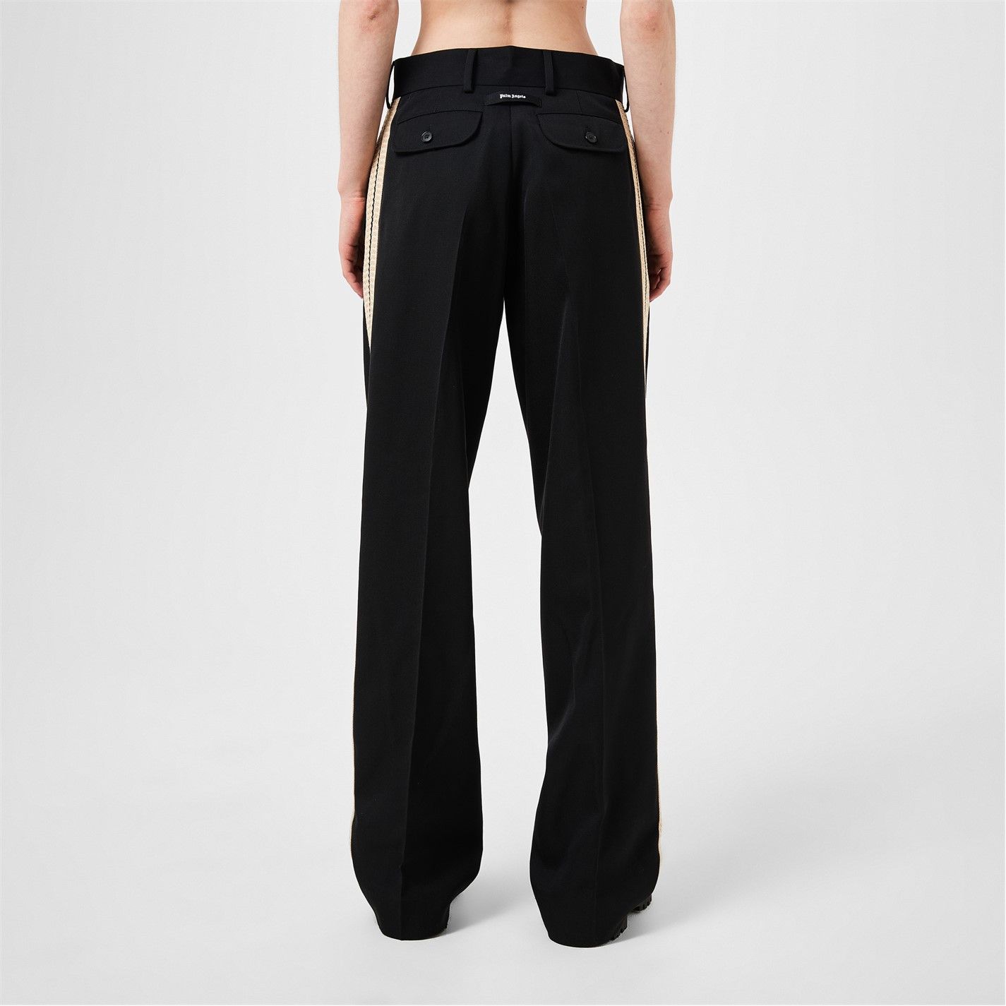 Palm Angels o1g2r1mq0325 knit Tape Straight Trouser in Black & Beige Size 27" / US 4 / IT 40 - 5 Thumbnail