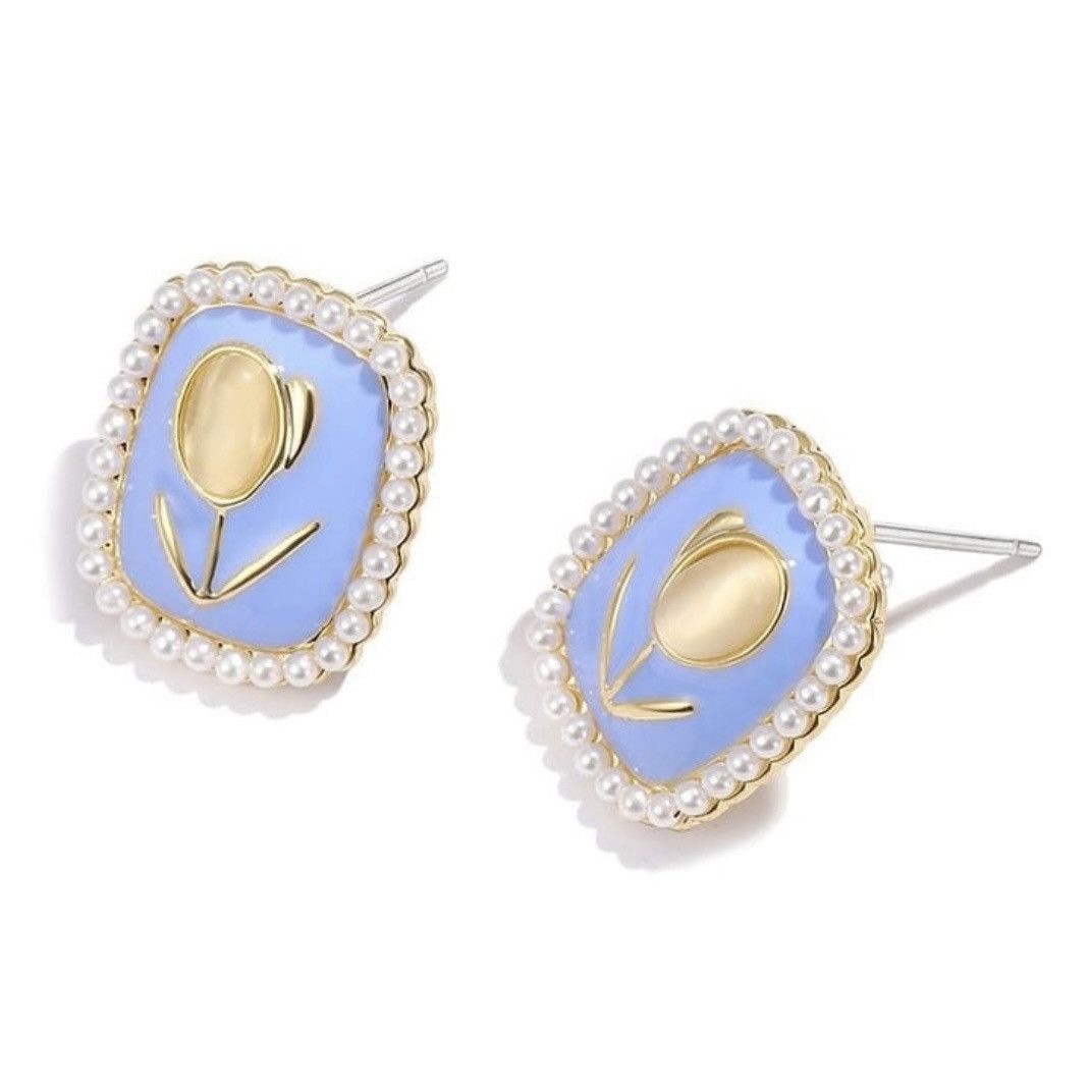Other 2 Vintage Korean-Style Flower & Classic Faux Pearl Earrings Size ONE SIZE - 8 Thumbnail