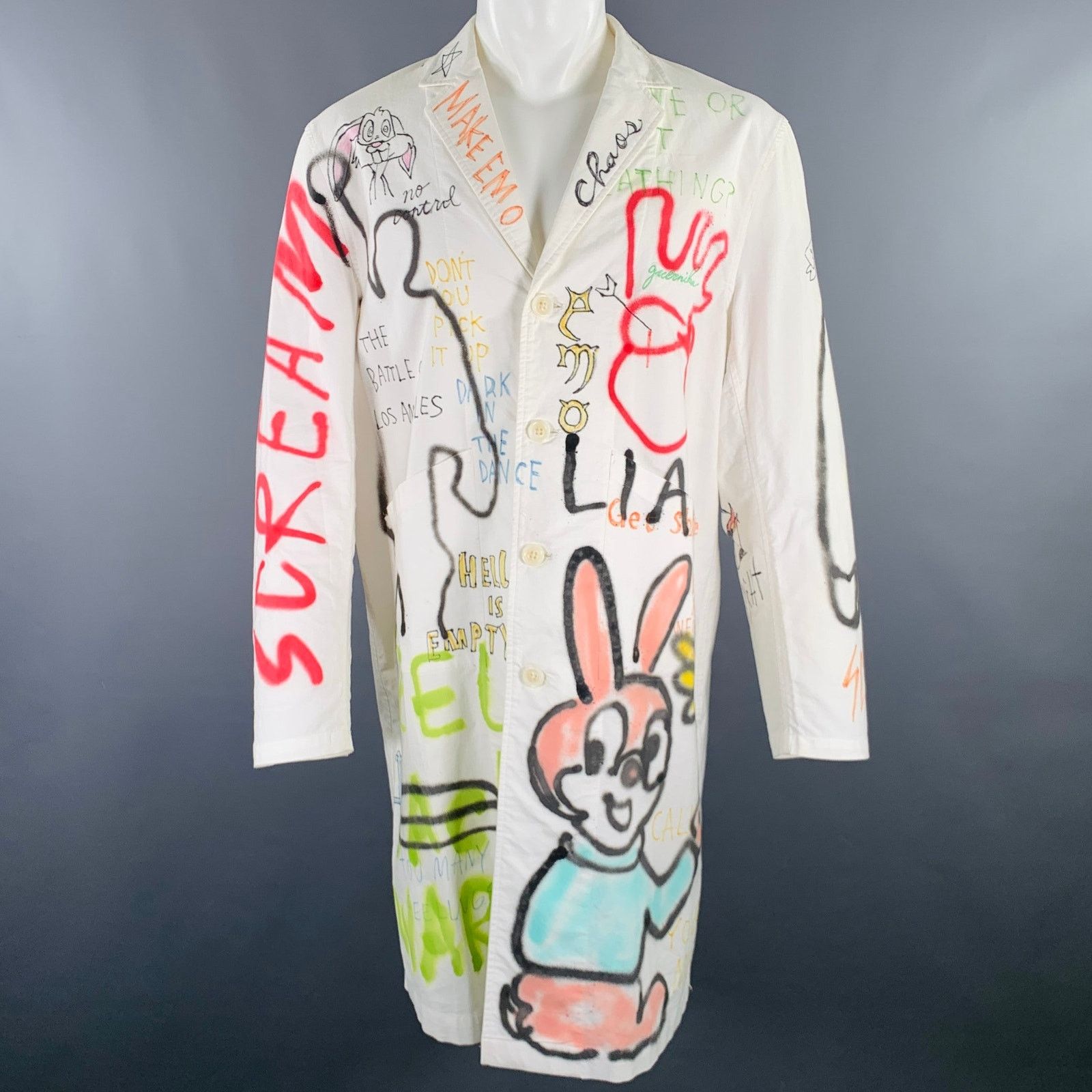 Other Size M White Multi Color Graphic Single Breasted Coat Size US M / EU 48-50 / 2 - 1 Thumbnail