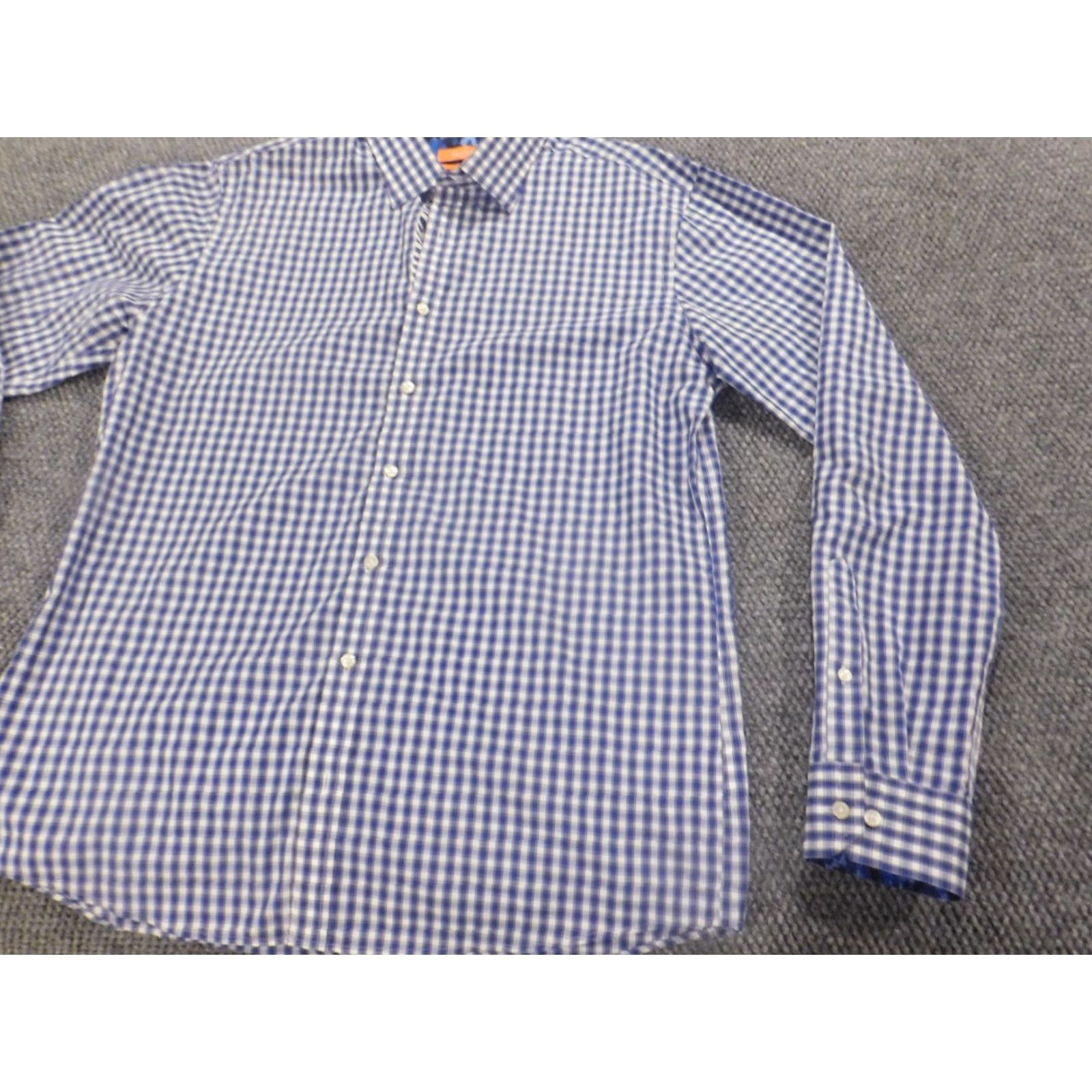 Tallia Tallia Dress Shirt Mens 16.5 Blue Plaid Button Down Casual Regular Cotton Non-Iron Long Sleeve Barrel Cuff N/A Size US XL / EU 56 / 4 - 3 Thumbnail