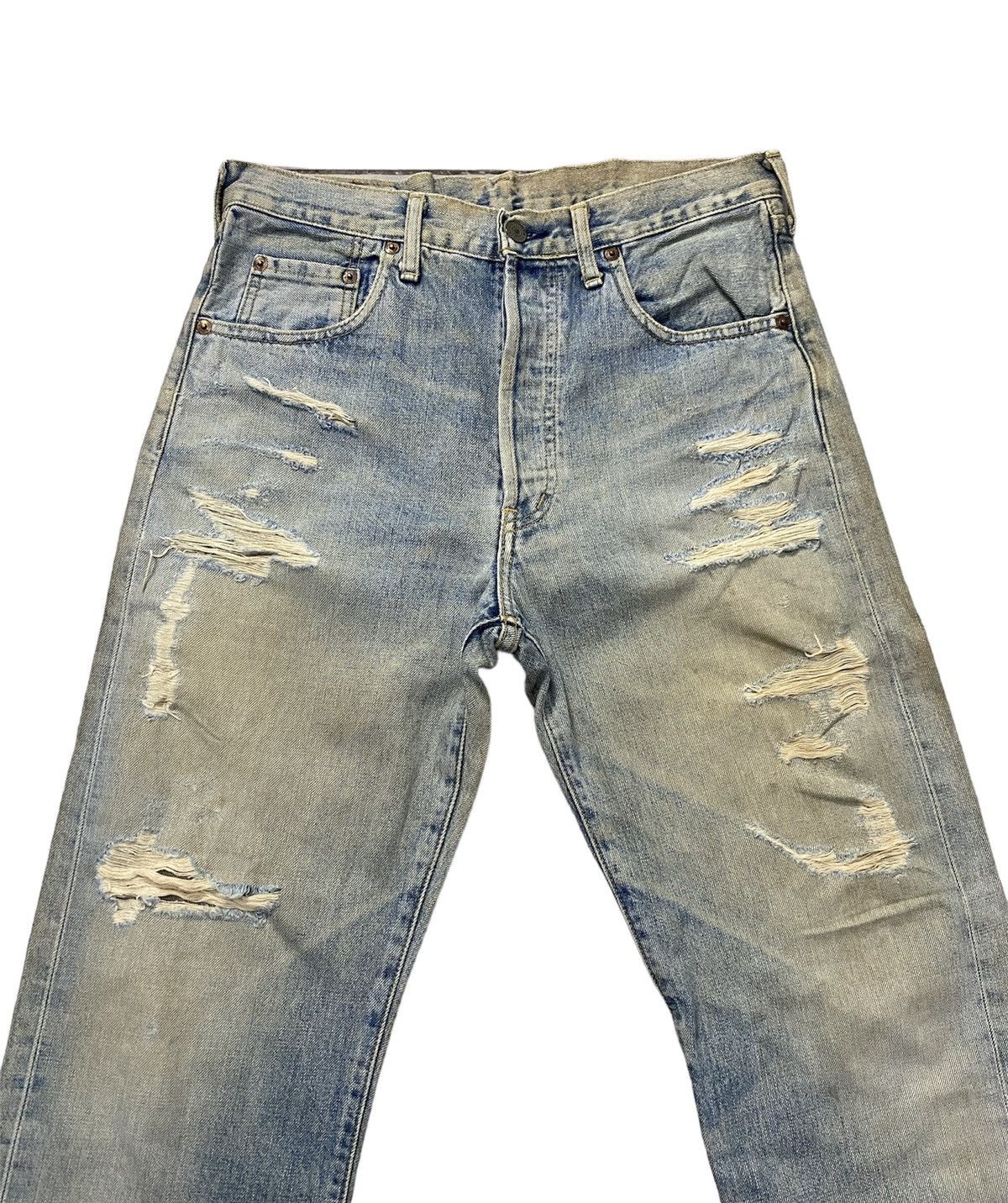 Levi's Vintage Clothing Thrashed Vintage Levis Big E 503 Ripped Denim Selvedge Japan Size US 33 - 4 Thumbnail