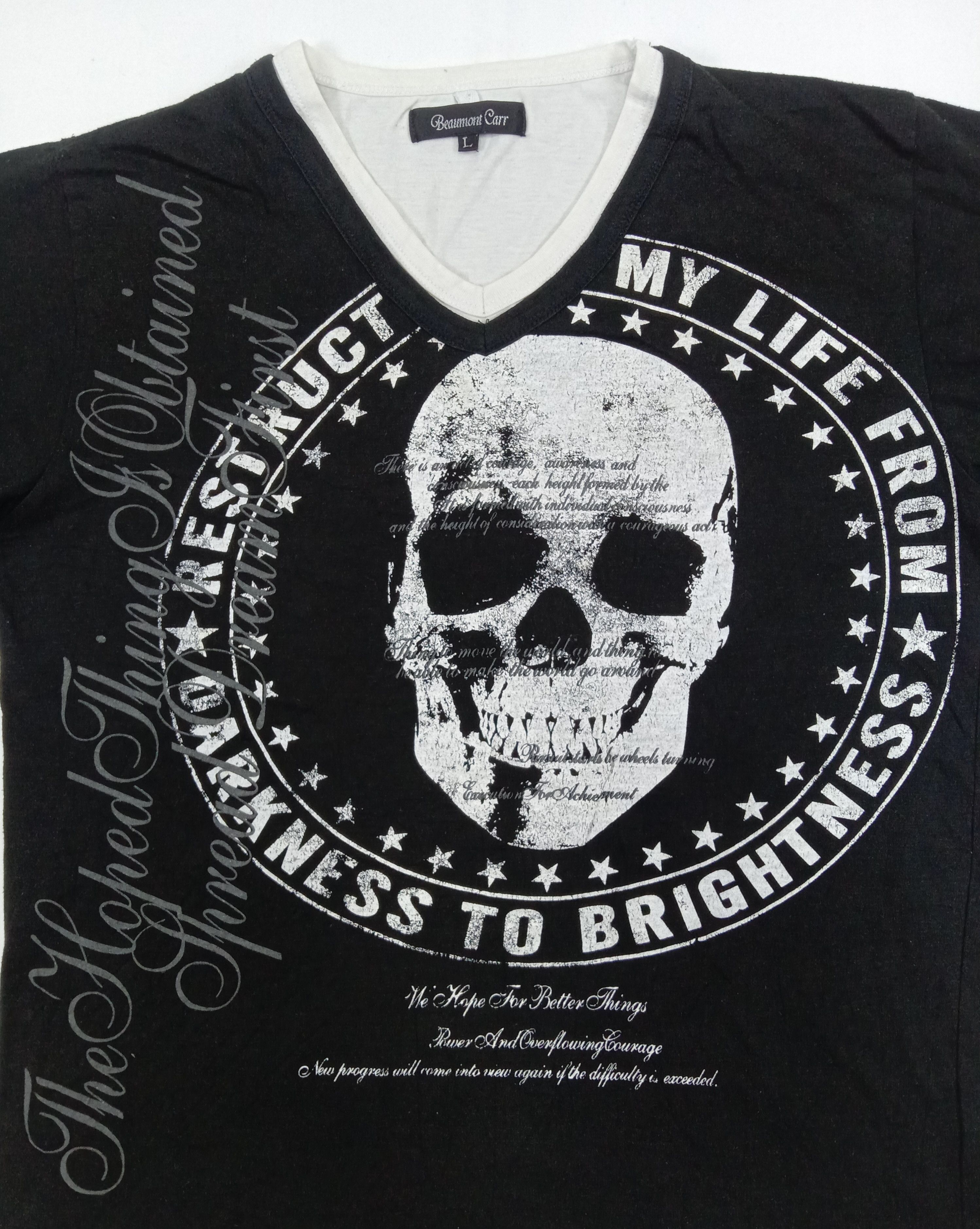 Vintage Vintage Beaumont Carr Skull Punk T Shirt Size US M / EU 48-50 / 2 - 2 Thumbnail
