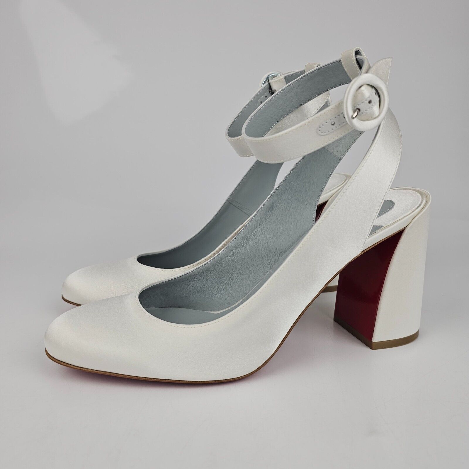 Christian Louboutin Christian Louboutin Miss Sab 85MM White Satin Pumps ...