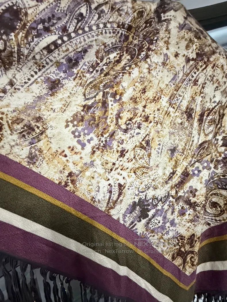 Loro Piana Loro Piana 100% cashmere, beige with purple-red stripes, b Size ONE SIZE - 9 Thumbnail