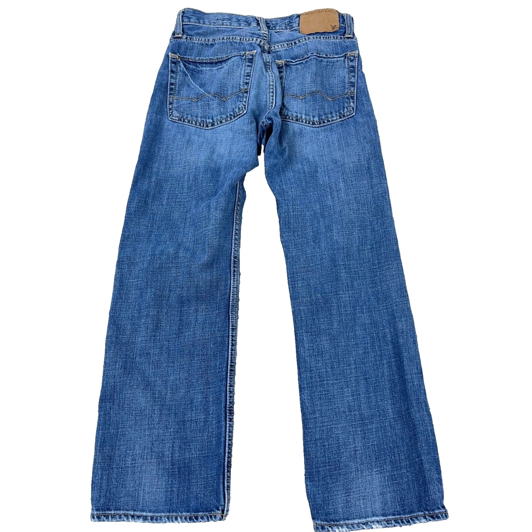 American Eagle Outfitters VINTAGE American Eagle Jeans Men 26x28 Relaxed Fit Straight Leg Faded Whiskers Baggy Size US 26 / EU 42 - 2 Thumbnail
