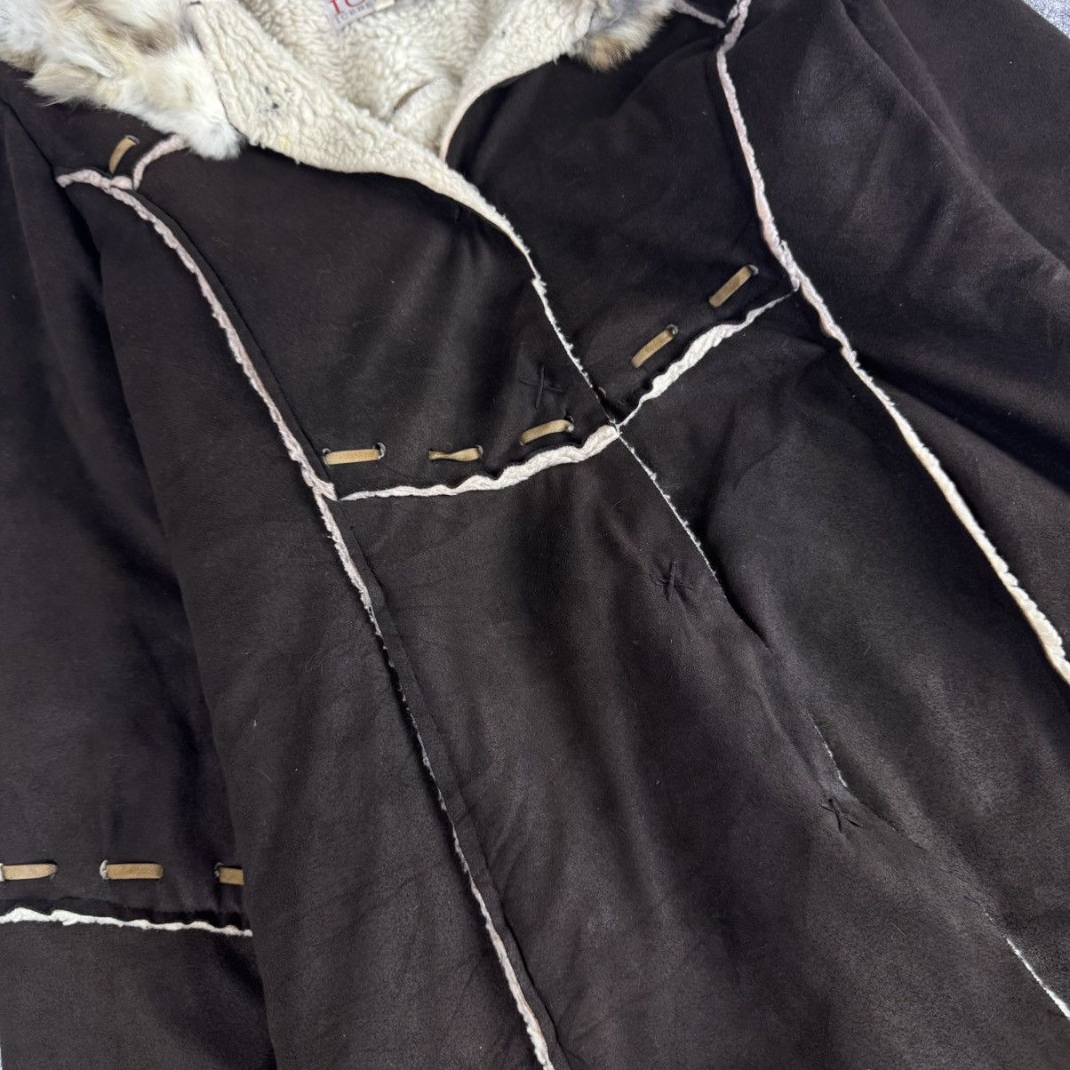 Iceberg Iceberg Vintage 00s Suede Fur Trim Coat / Y2K Aesthetic Size XL / US 12-14 / IT 48-50 - 3 Thumbnail