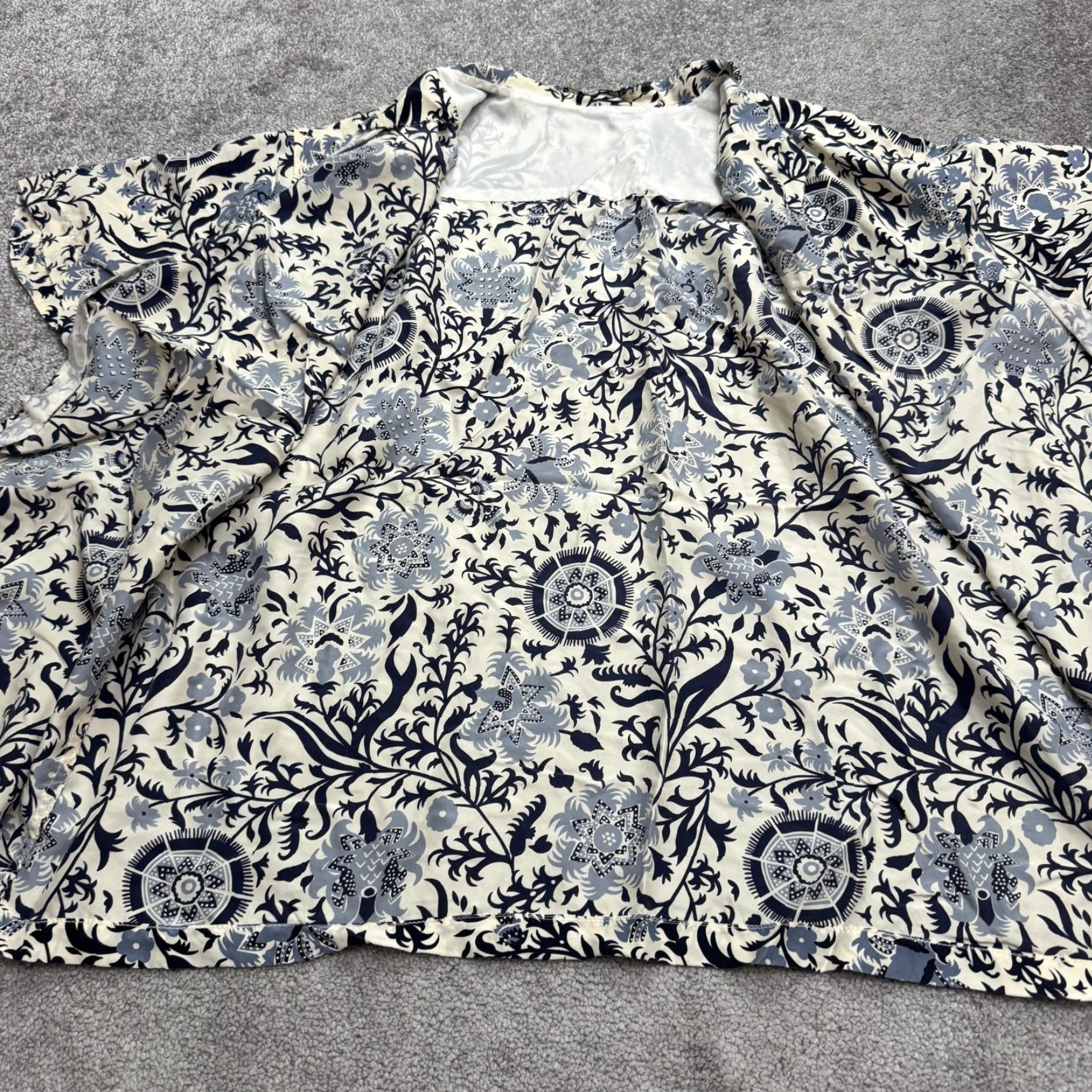Vintage Unbranded Shirt Womens XL Multi Printed Silky Button Up Blouse Short Sleeve Boho Size XL / US 12-14 / IT 48-50 - 3 Thumbnail