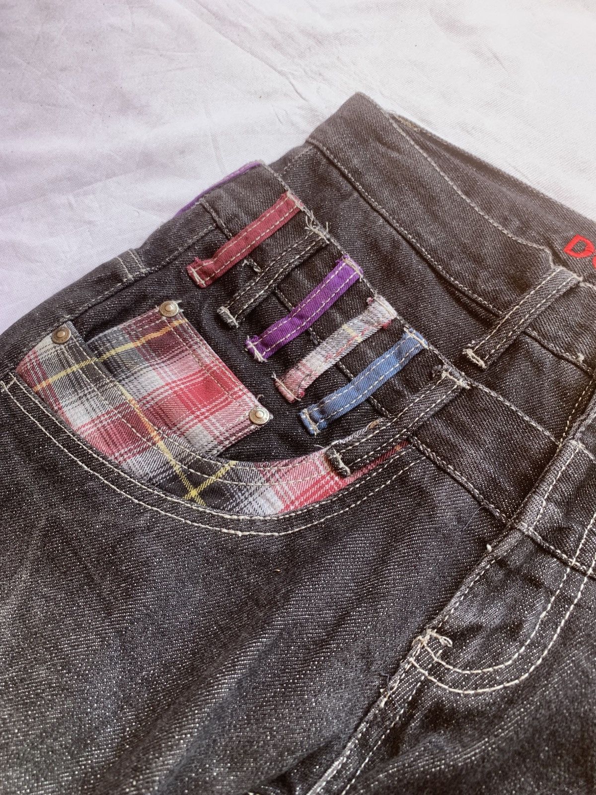 Japanese Brand Y2k Punk Double Focus Double Waist Whisker Bondage Jeans Size US 30 / EU 46 - 7 Thumbnail