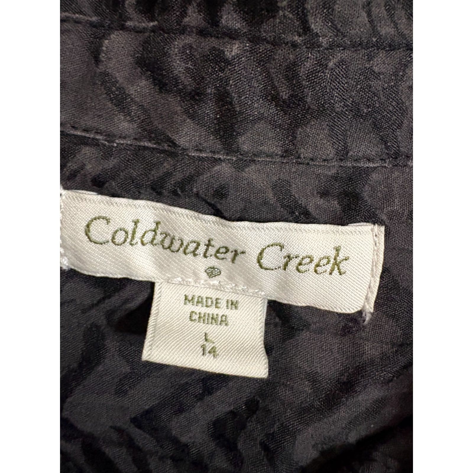 Coldwater Creek Coldwater Creek Womens Button Up Shirt L Black Lightweight Sheer Button-Up Casual Business 14-Size Regular Women Size L / US 10 / IT 46 - 5 Thumbnail