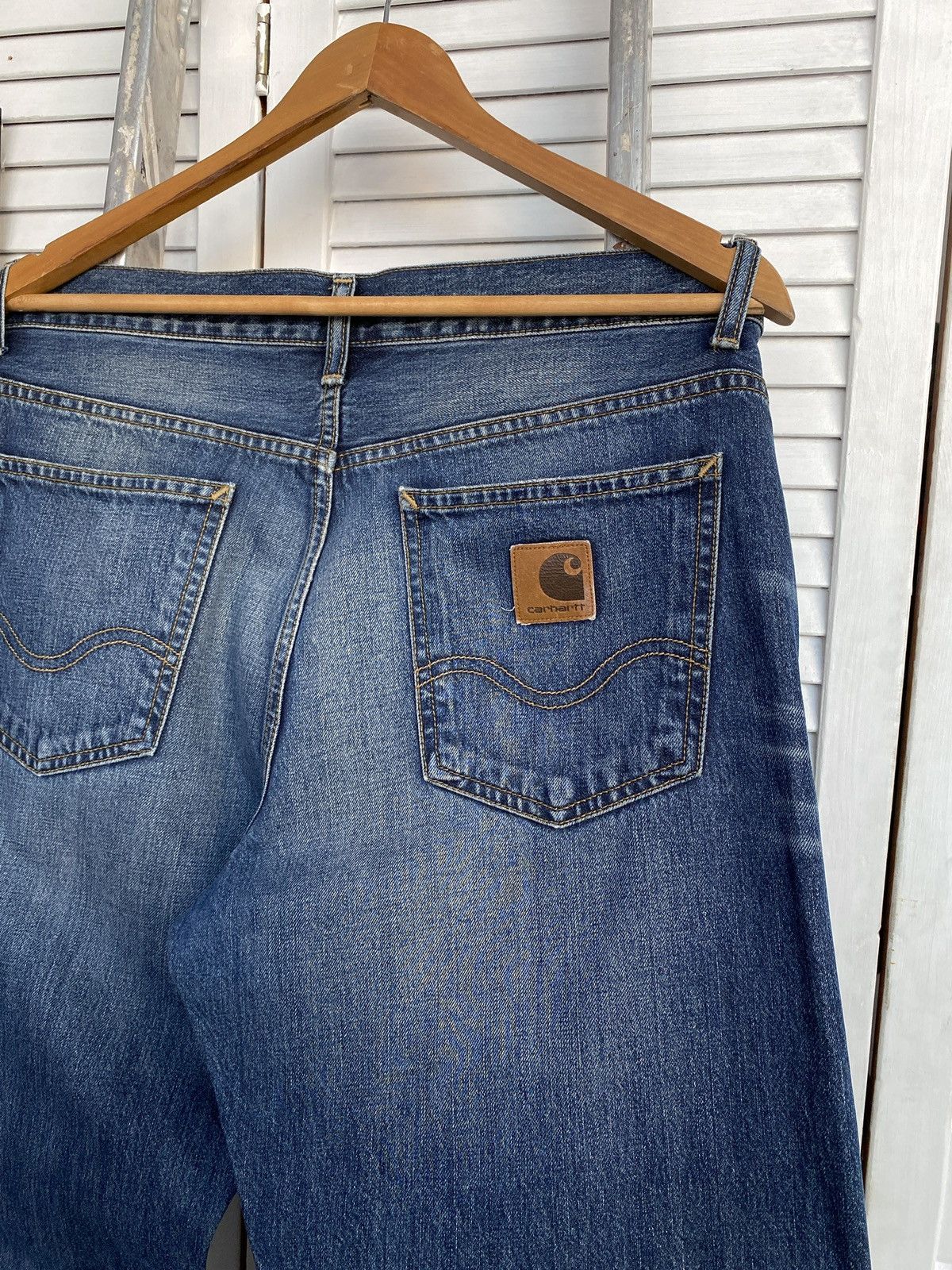 Carhartt × Vintage Carhartt Wip Texas Pants Faded Denim Jeans Vintage Style Size US 33 - 8 Thumbnail