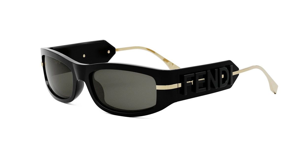 Fendi 🔥600$ Fendi Fendigraphy Black FE40120I Rectangle Sunglasses Size ONE SIZE - 4 Thumbnail
