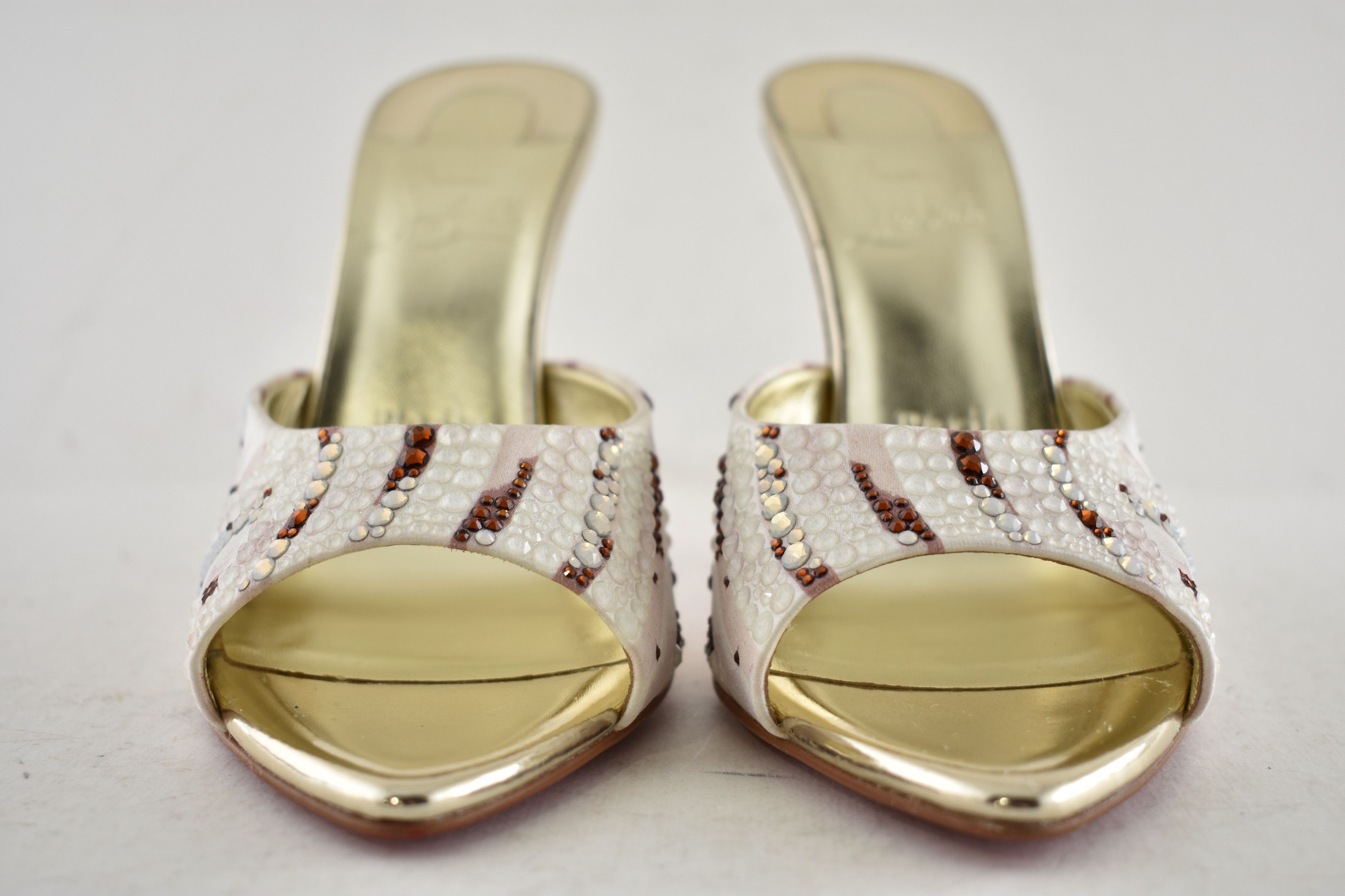Christian Louboutin Miss Z Mule Gaagal Strass 100 Backless Sandal Heel Pump 37 Size US 7 / IT 37 - 15 Thumbnail