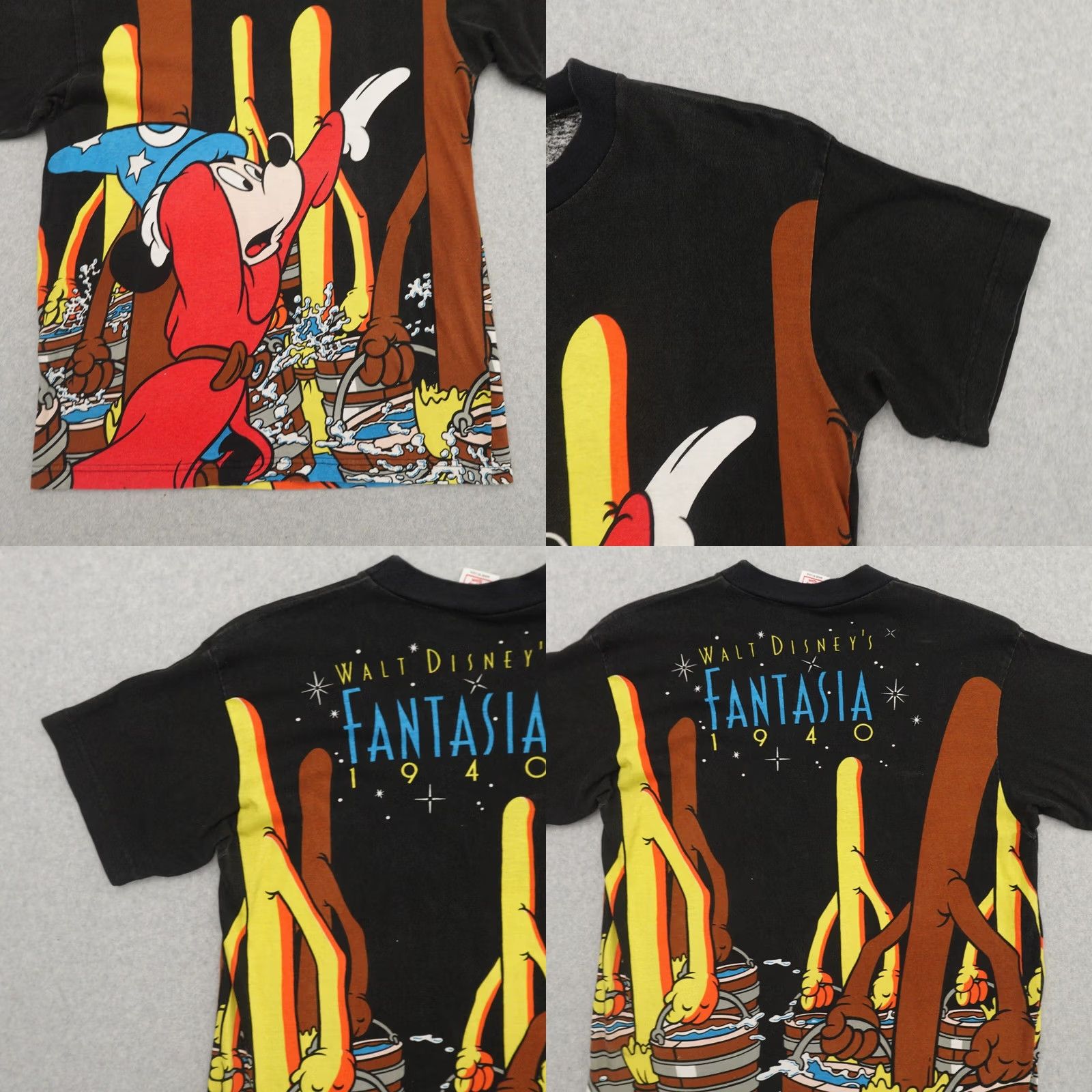 Disney VINTAGE Disney T-Shirt Adult Small/Medium (20X29) Fantasia Mickey All Over Print AOP Shirt Mens Size US M / EU 48-50 / 2 - 8 Thumbnail
