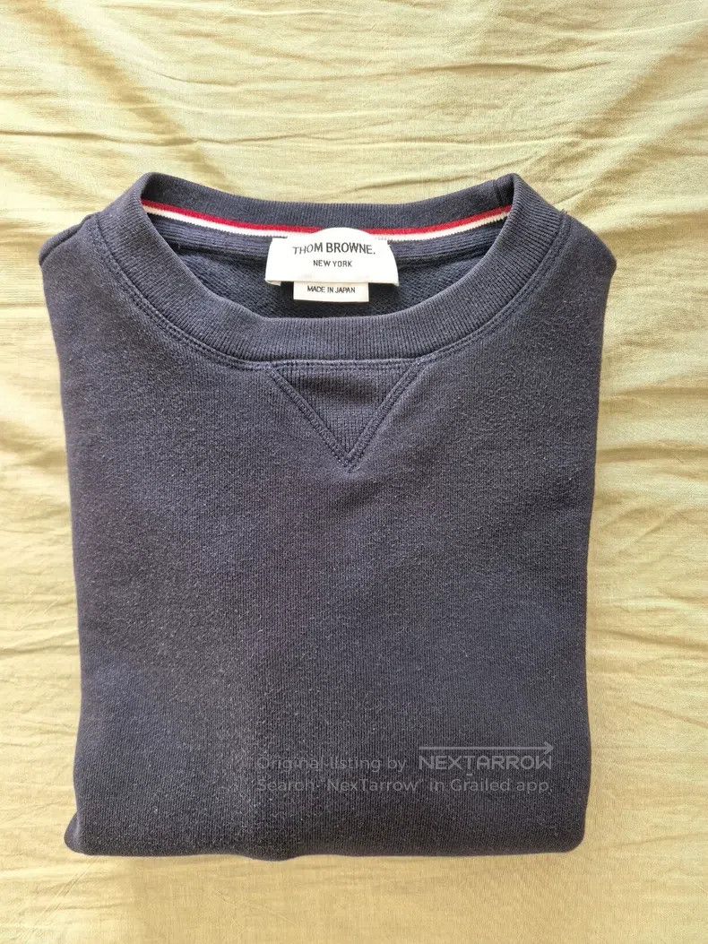 Thom Browne Thom Browne Navy Blue Four-Striped Sweatshirt Size US L / EU 52-54 / 3 - 8 Thumbnail