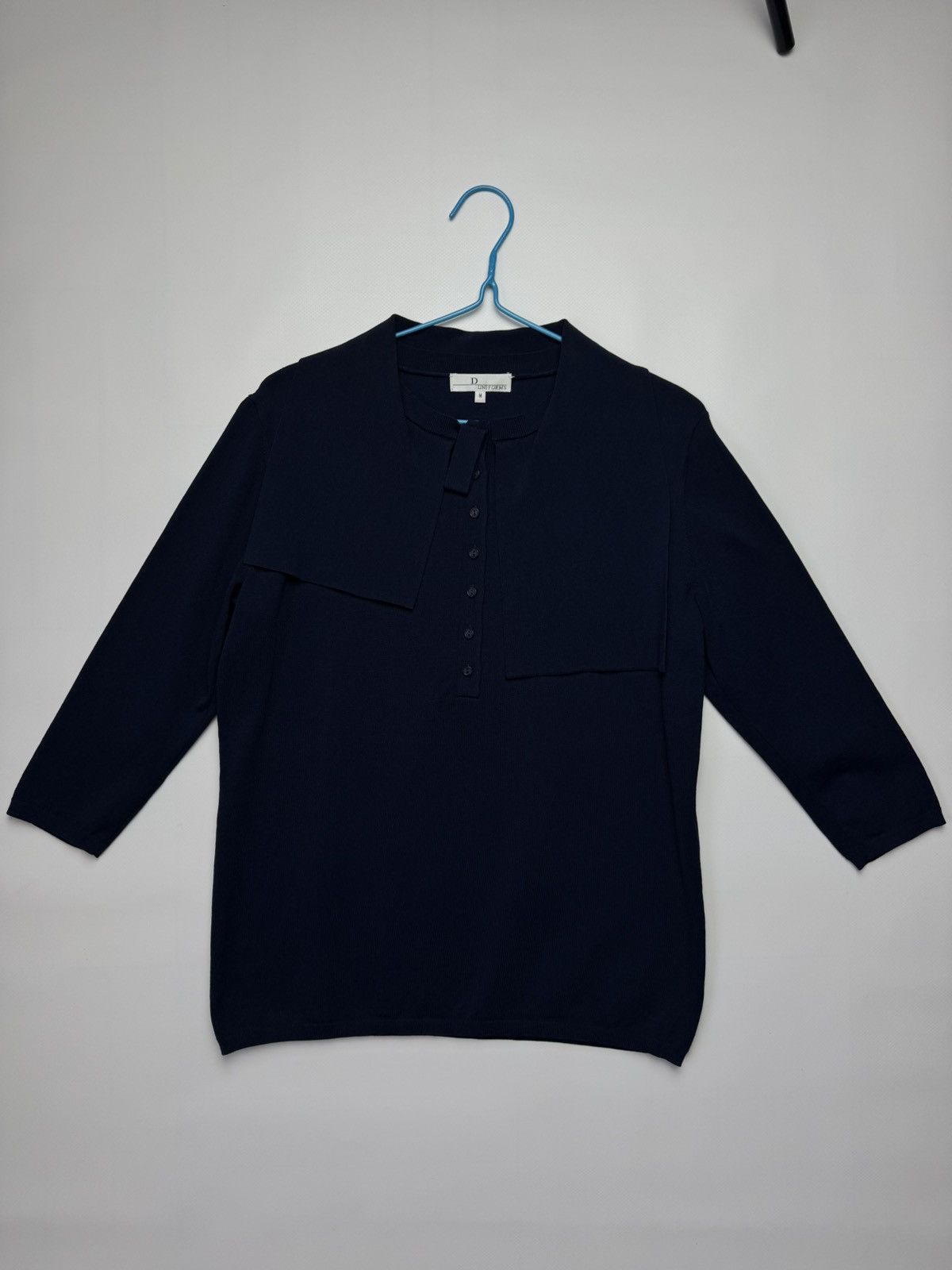 Dior Dior Uniforms Navy Knit Long Sleeve Top - Size M Size M / US 6-8 / IT 42-44 - 1 Thumbnail