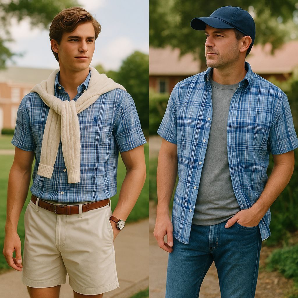 Ralph Lauren Ralph Lauren Mens Blue Plaid Shirt XL Y2K Preppy Classic Fit Size US XL / EU 56 / 4 - 1 Thumbnail