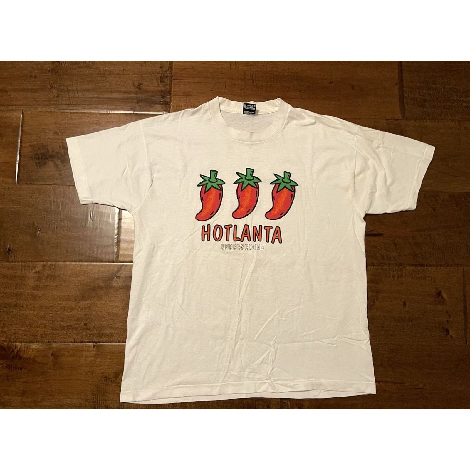 Fruit Of The Loom VINTAGE Hotlanta Underground Peppers Atlanta Georgia White T-Shirt Adult XL Size US M / EU 48-50 / 2 - 2 Thumbnail
