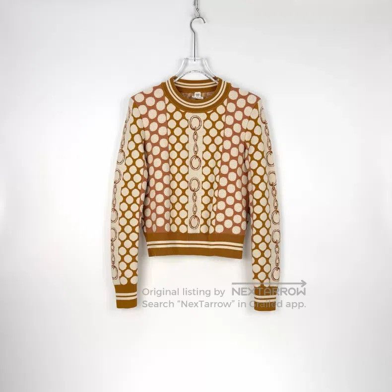 Hermes Hermes Orange coffee color rope pattern wool sweater Size XS / US 0-2 / IT 36-38 - 3 Thumbnail