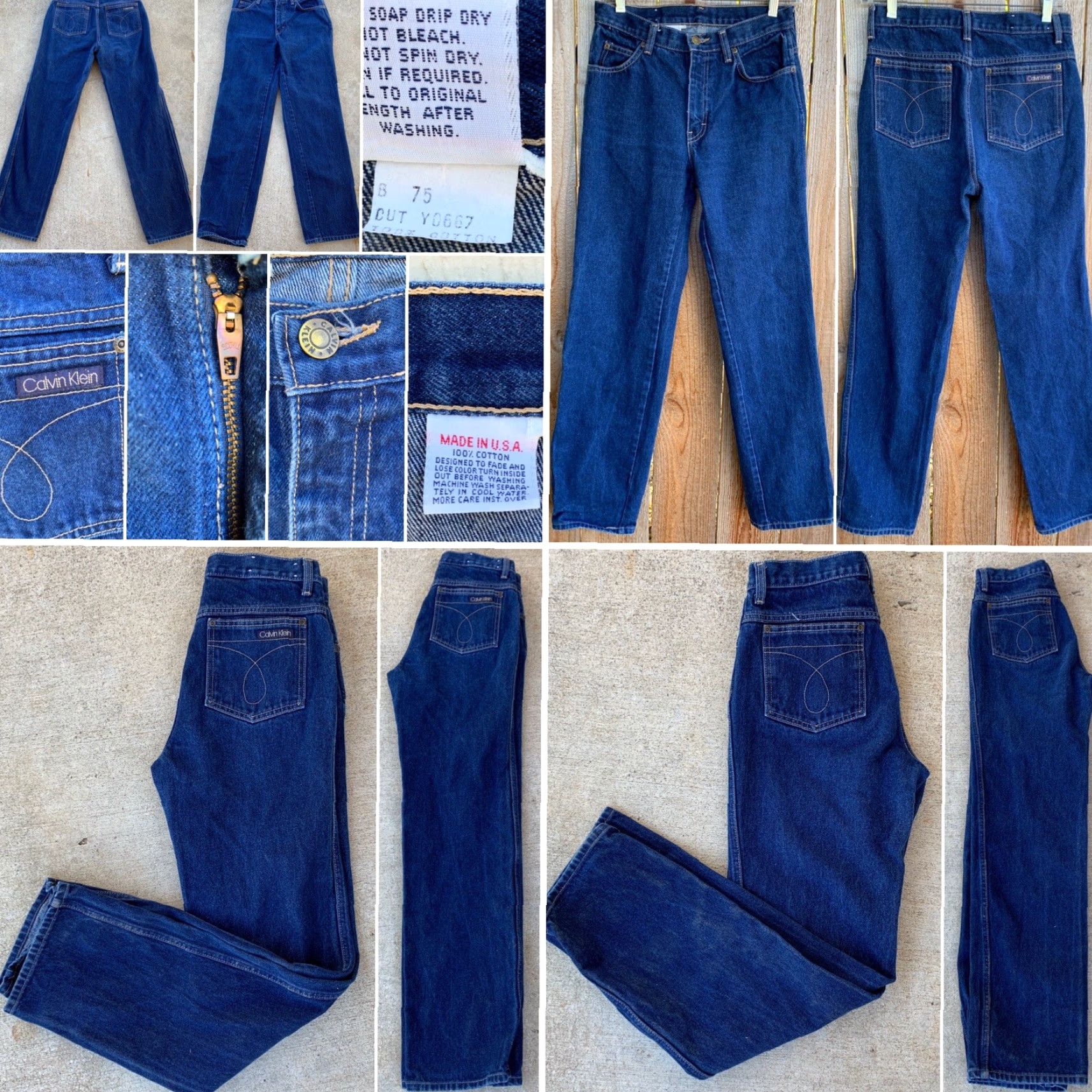 Calvin Klein VINTAGE Calvin Klein Jeans Made In USA 28 Inch Waist Denim Blue 28 in. Inseam 30.75 in. 100% Cotton Mens Womens Boys Girls Size 28" / US 6 / IT 42 - 2 Thumbnail