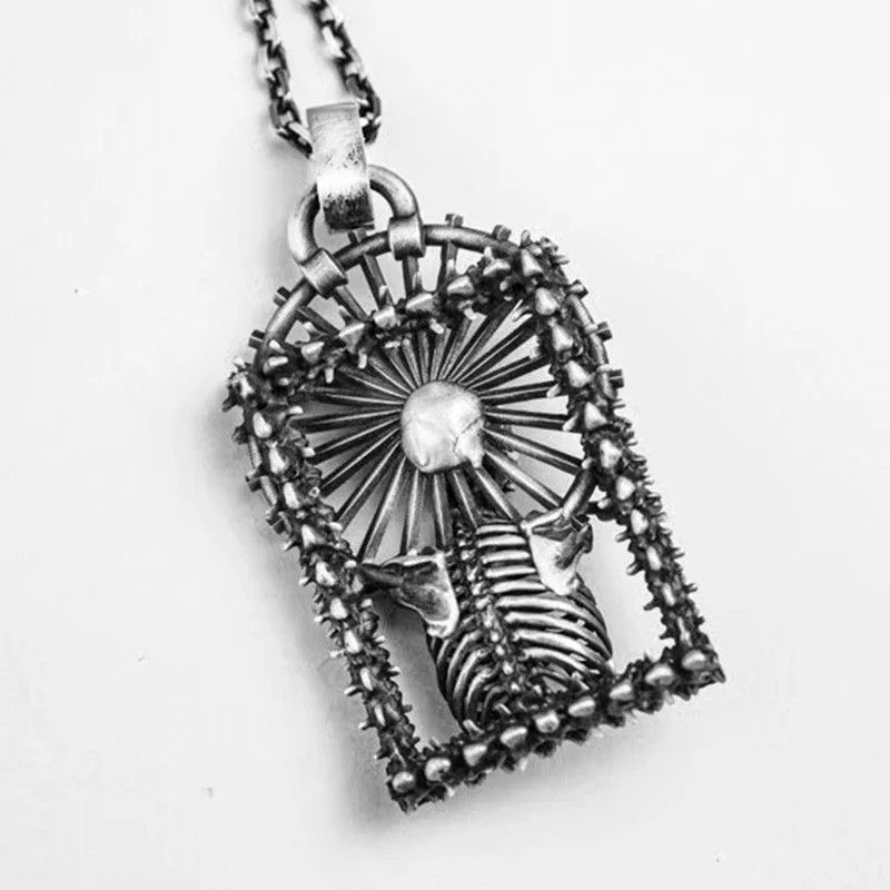 Jewelry 316L Stainless Steel Gothic Skull Pendant Necklace Size ONE SIZE - 2 Thumbnail