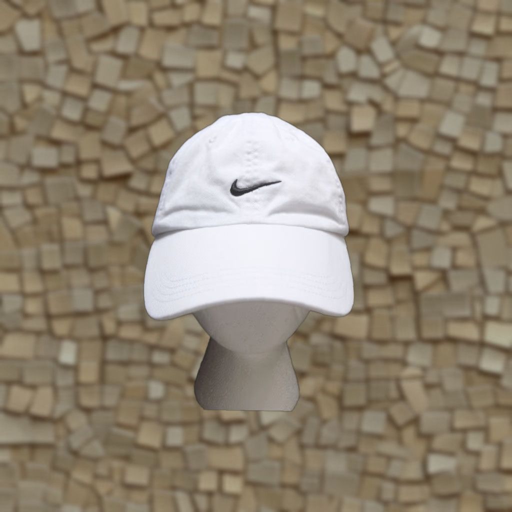 Nike VINTAGE Nike SPORTSWEAR MINI SWOOSH HAT CAP 90s Y2K ADJUSTABLE ONE SIZE MEN'S CAP White Baseball Hat Size ONE SIZE - 1 Thumbnail