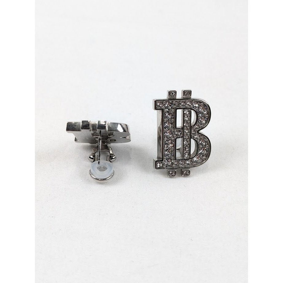 Balenciaga o1rshd1 Size:OS / Coin Earrings Brass & Glass Silver/Crystal Size ONE SIZE - 4 Thumbnail