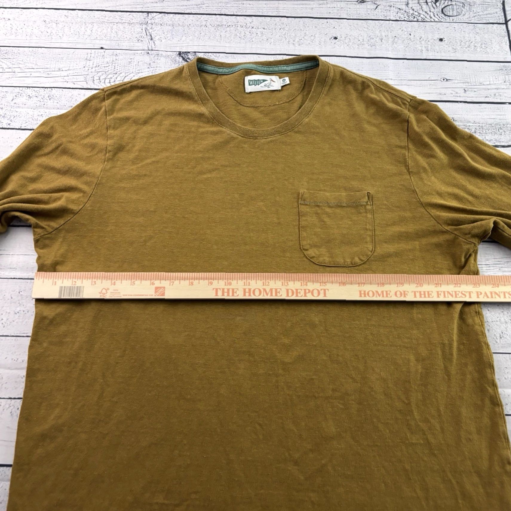 Vintage Wellen Long Sleeve Hemp Cotton Pocket T Shirt Men XXL Brown Size US XXL / EU 58 / 5 - 5 Thumbnail