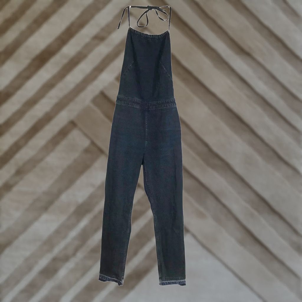 Free People FREE PEOPLE Womens Jumpsuit Black Cotton Blend Size 4 Halter Size 27" / US 4 / IT 40 - 1 Thumbnail