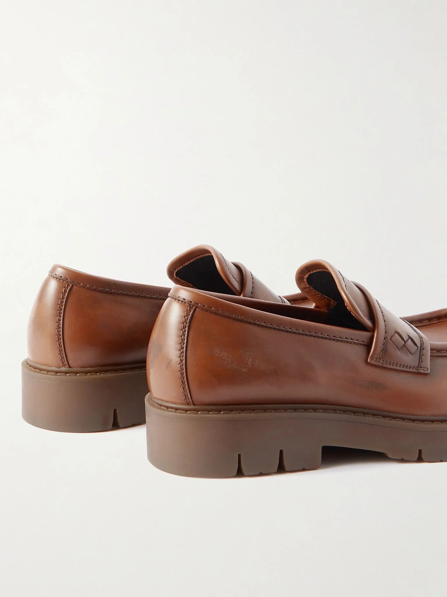 Bottega Veneta o1bcso1str0526 Haddock Leather Loafers Shoes in Brown Size US 10 / EU 43 - 5 Thumbnail