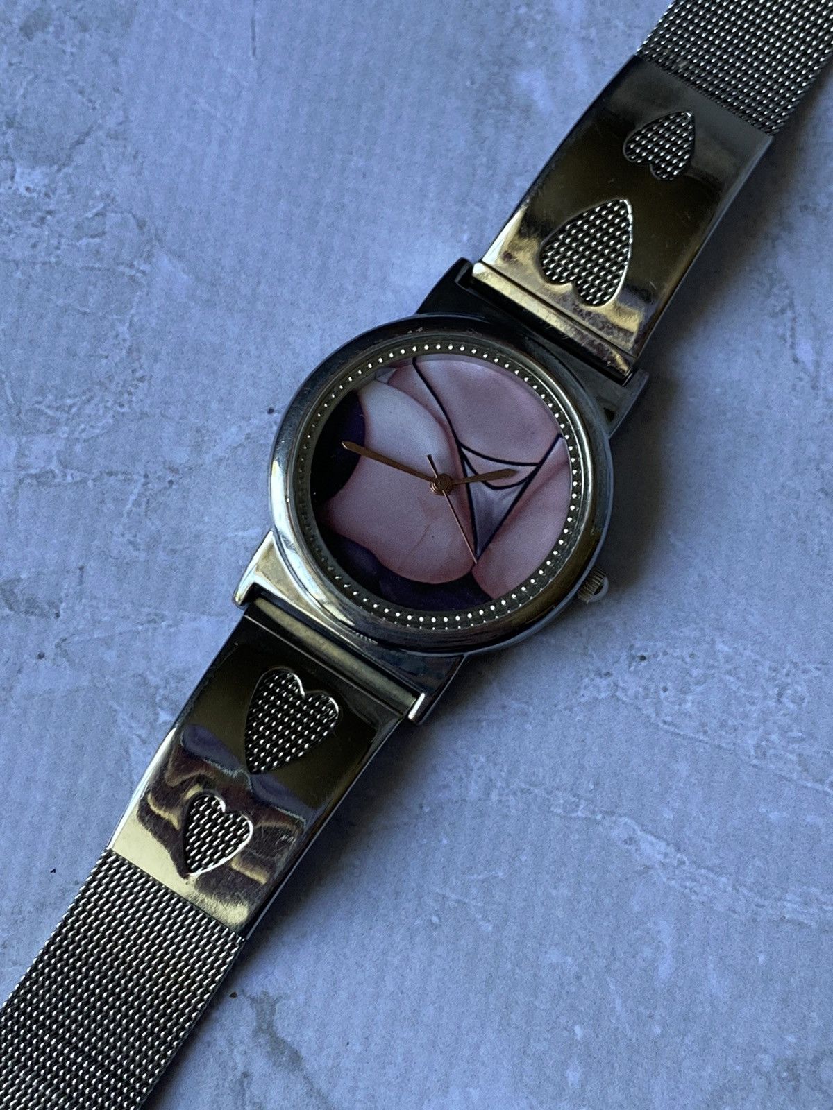Jewelry × Vintage Sexy Girl Watch with Bold Dial and Mesh Bracelet Size ONE SIZE - 7 Thumbnail