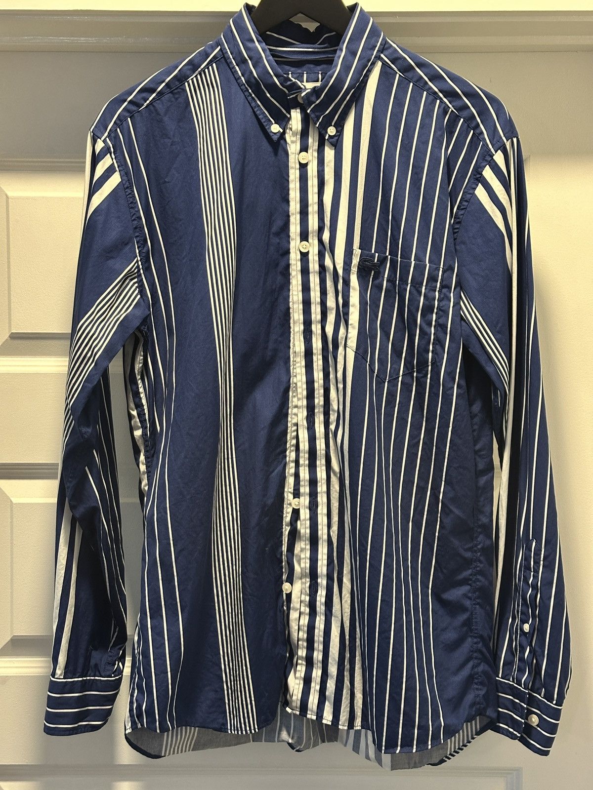 Lacoste Lacoste Blue with White Striped Button Down Size US S / EU 44-46 / 1 - 1 Thumbnail