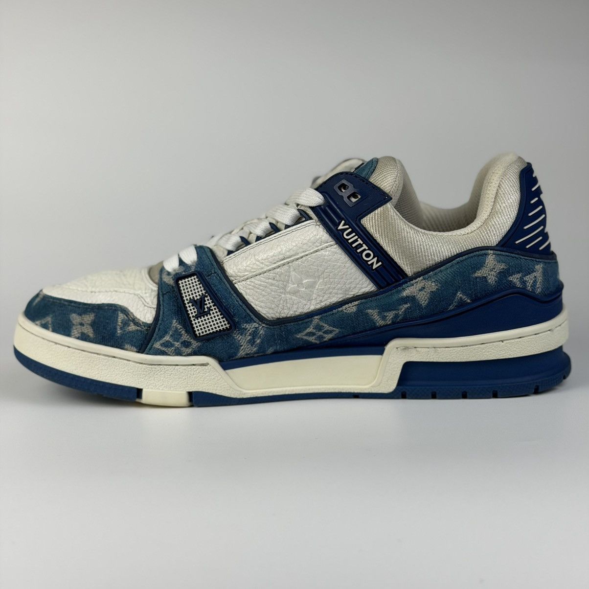 Louis Vuitton Louis Vuitton LV Trainer Blue Denim Monogram Size US 8.5 / EU 41-42 - 11 Thumbnail