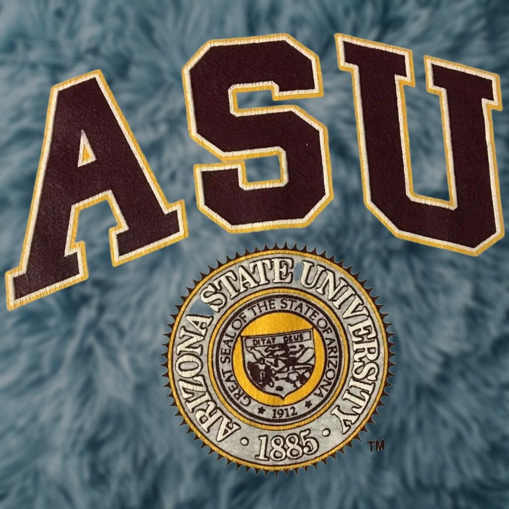 Vintage VINTAGE ASU Faded Spellout Sweatshirt Sweatshirt Hoodie L Gray Men Pullover 90s University Sun Devils Track & Field 90s Sports Boys Mens Size US L / EU 52-54 / 3 - 1 Thumbnail