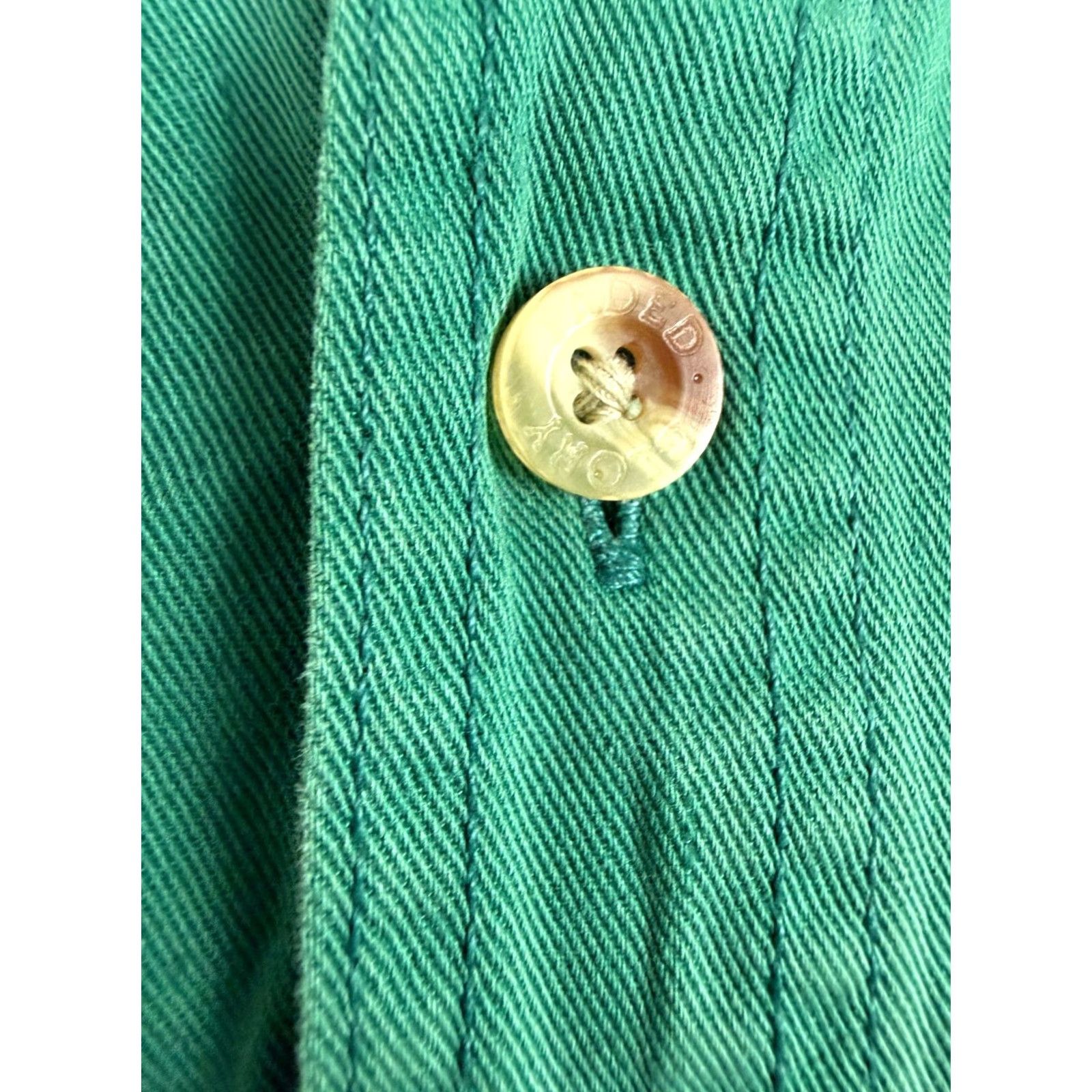 Faded Glory VINTAGE 90s Faded Glory Shirt Men XL Green Cotton Twill Button-Up Short Sleeve Regular Shadowed Sturdy Midweight Pockets 90s Theme Mens Size US XL / EU 56 / 4 - 4 Thumbnail