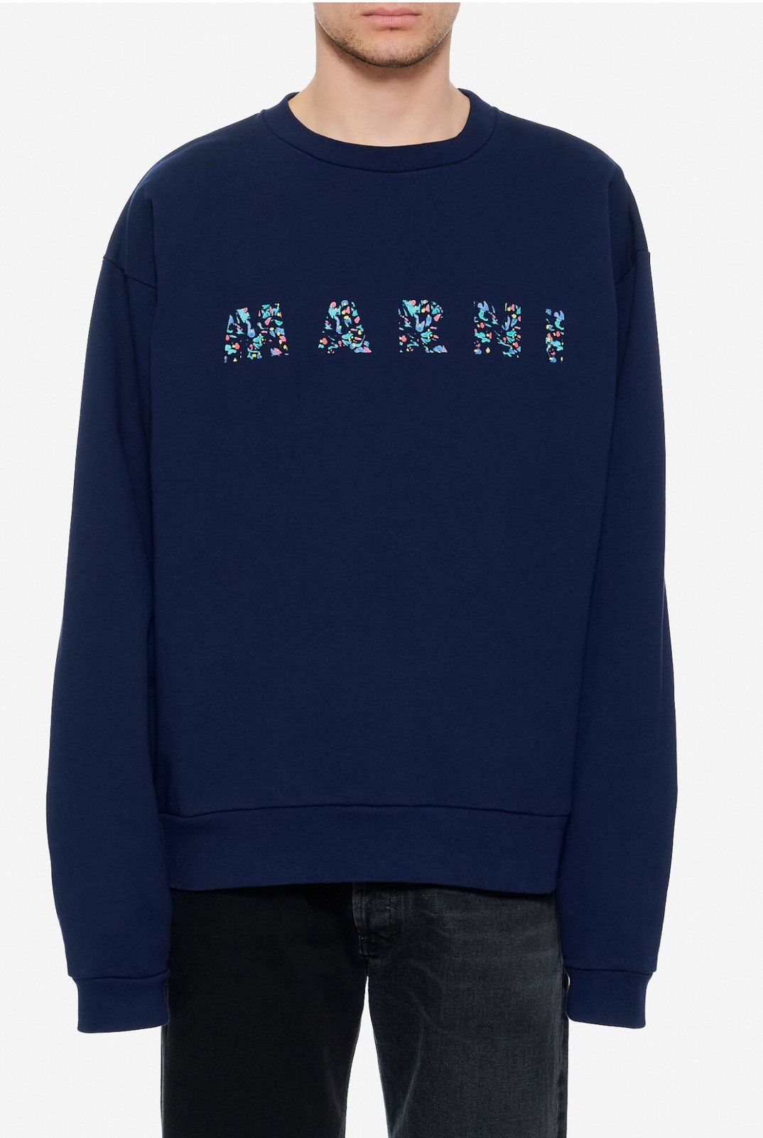 Marni Last Marni Floral Logo Print Cotton Jersey Sweatshirt Size US XL / EU 56 / 4 - 1 Thumbnail