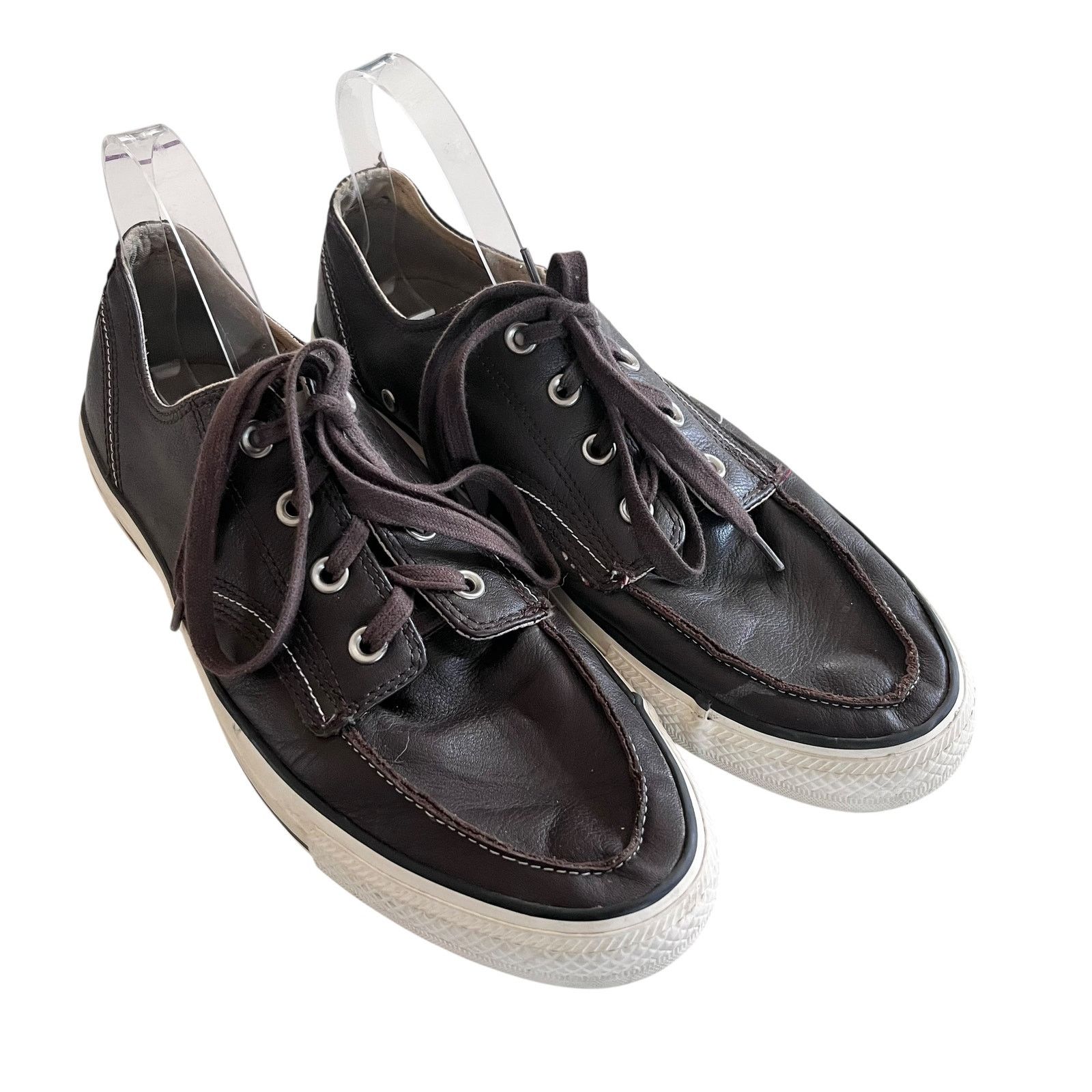 Converse Unisex Brown Leather Lace Up Low Top Sneaker