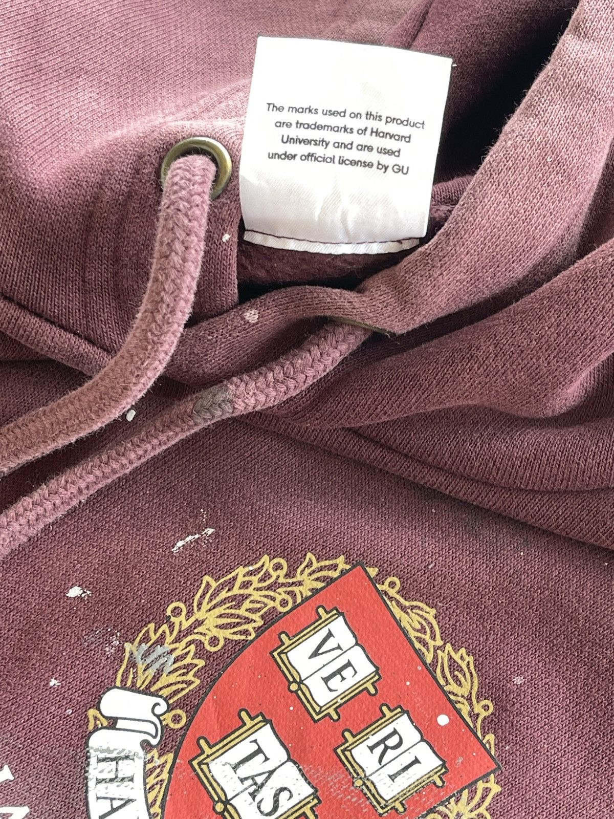 Vintage Vintage Harvard University Paint Splatter Faded Hooded Size US L / EU 52-54 / 3 - 17 Thumbnail