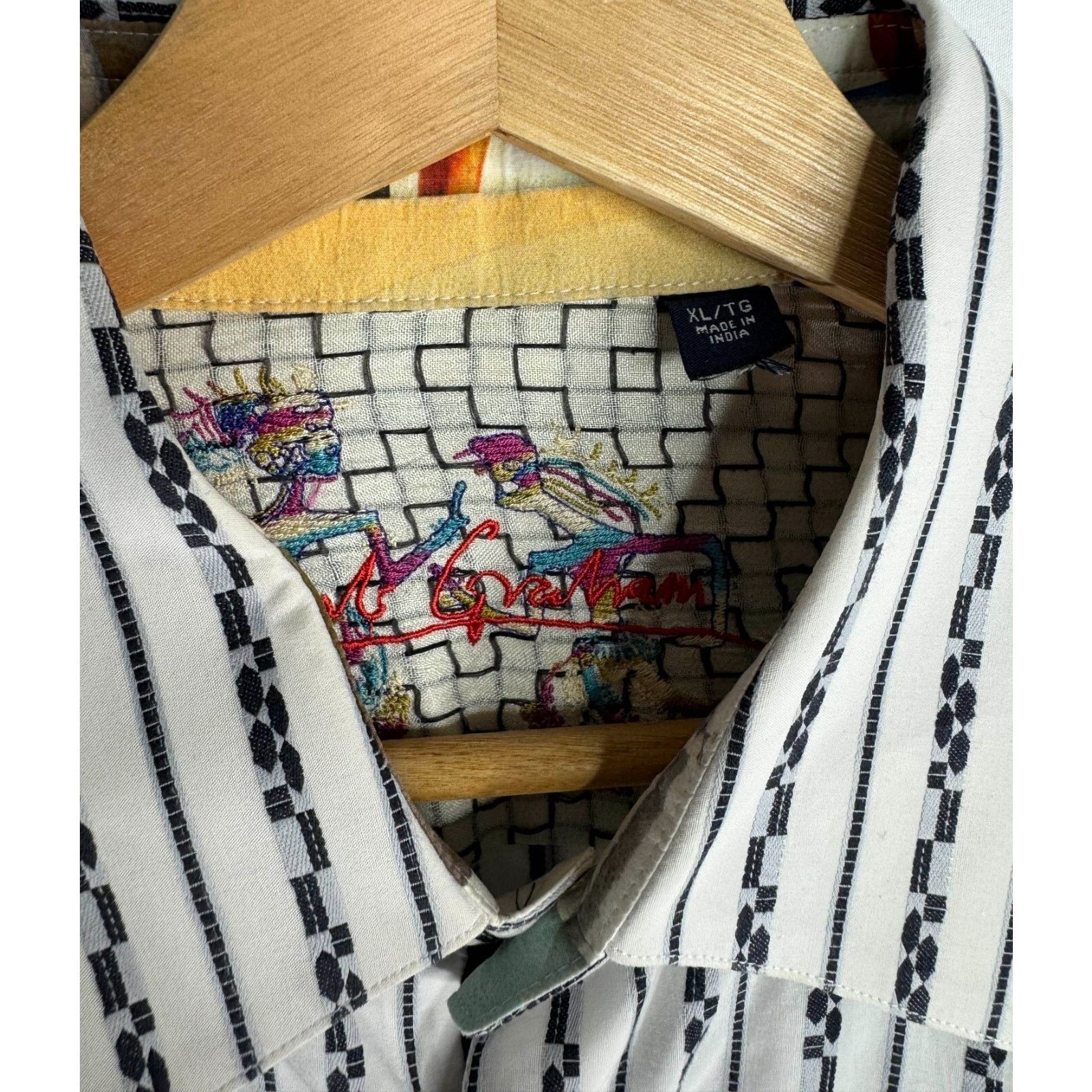 Robert Graham Robert Graham Mens Long Sleeve Button Down Cotton Shirt XL Size US XL / EU 56 / 4 - 4 Thumbnail