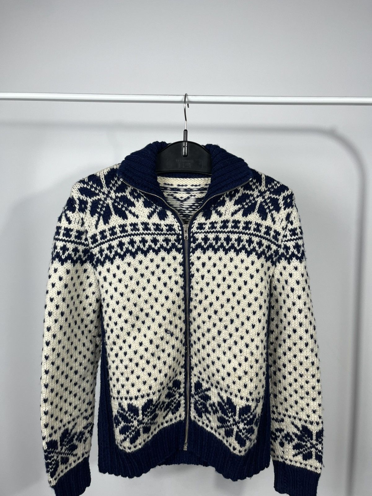 Other Vintage Zip Up Wool Knit Sweater Snowflake Pattern Size US XS / EU 42 / 0 - 2 Thumbnail