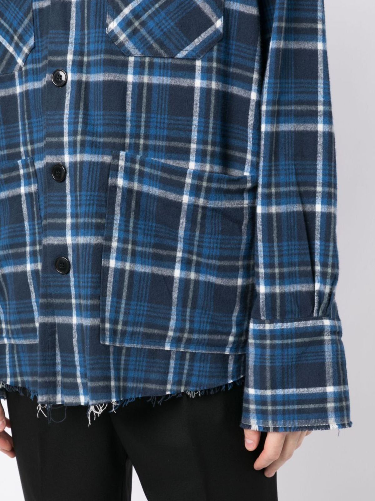 Greg Lauren Greg Lauren Oversized Shawl Collar Jacket - Blue Plaid Size US S / EU 44-46 / 1 - 3 Thumbnail