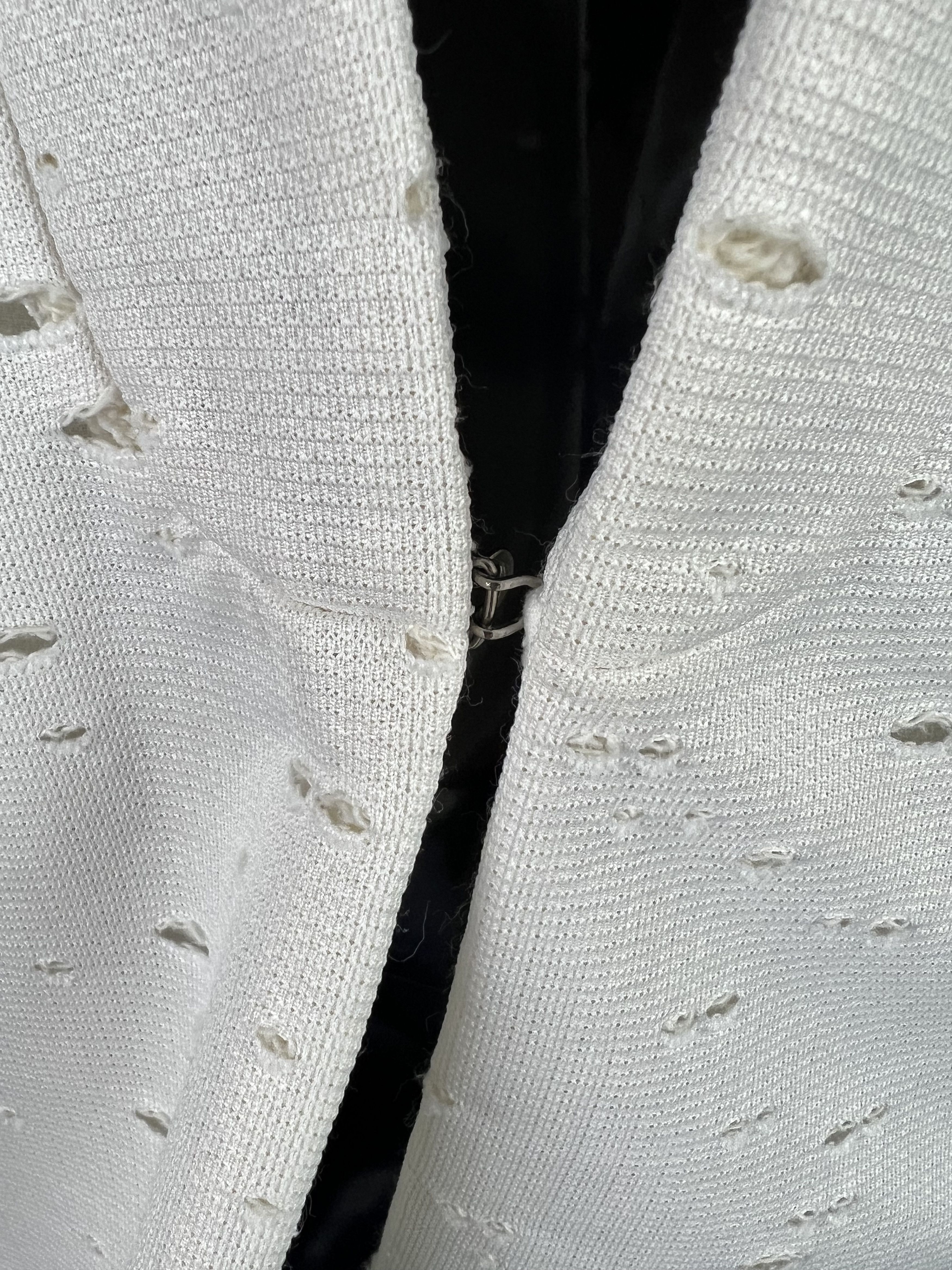 Other 8PM White Distressed Blazer Jacket Size L / US 10 / IT 46 - 7 Thumbnail