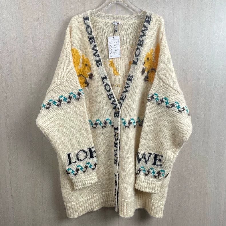 Loewe beige knit cardigan with squirrel design Size US S / EU 44-46 / 1 - 5 Thumbnail