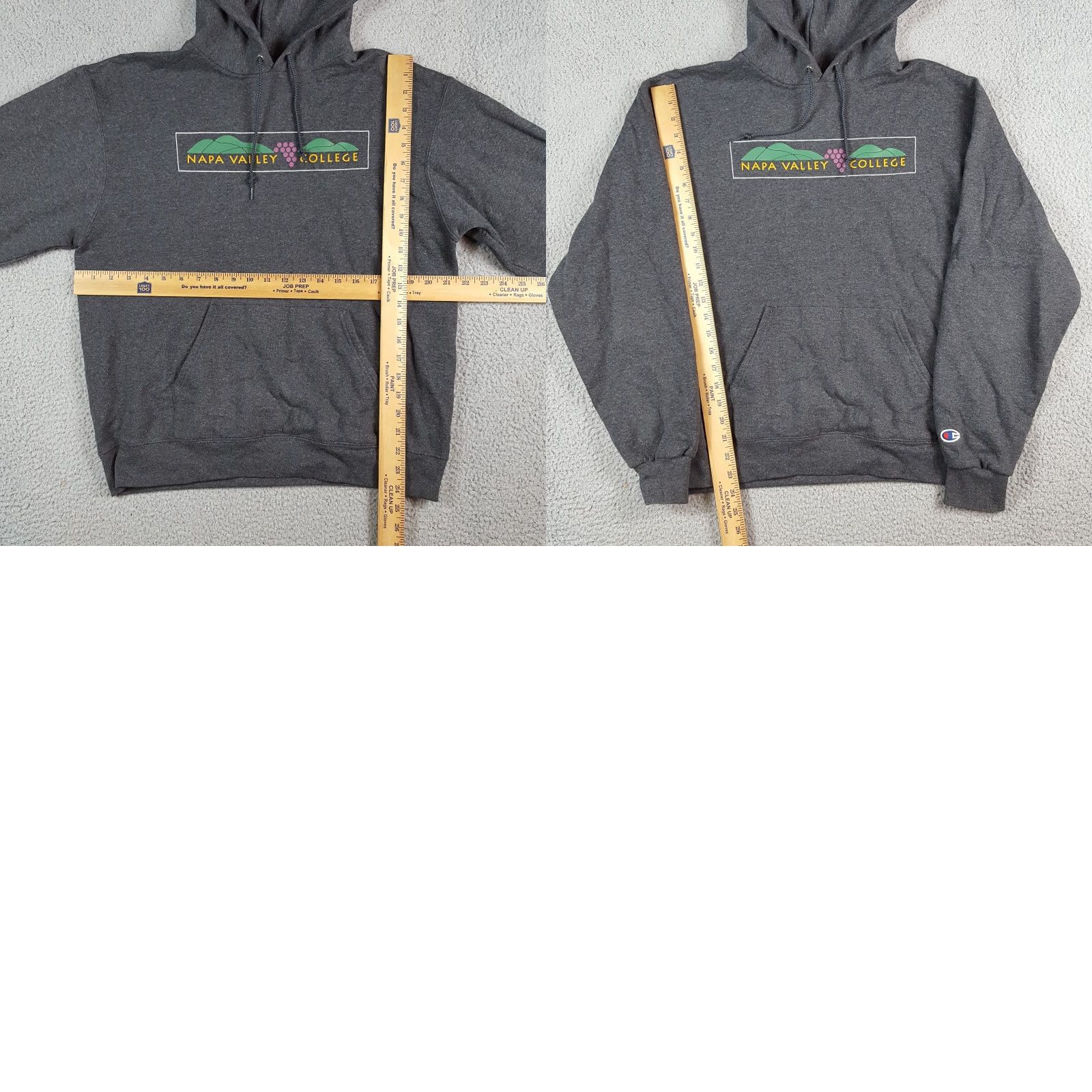 Champion VINTAGE Napa Valley College California Wine Hoodie University Pullover Sweatshirt, Champion, Size M, Gray, Men, 90s College Theme Size US M / EU 48-50 / 2 - 8 Thumbnail