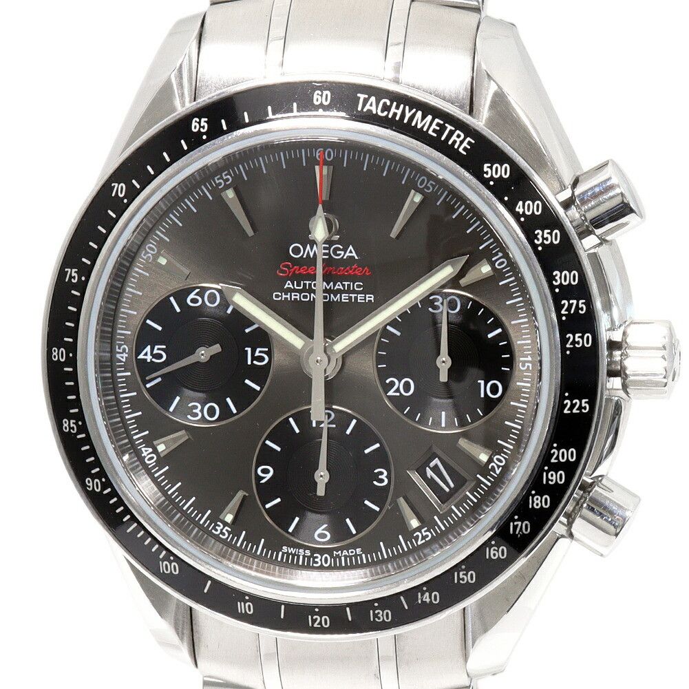 Omega Omega Omega Black Gray Dial Speedmaster Date Watch 323.30.40.40.06.001 Metal Automatic 323.30.40.40.06.001 DUTY FREE for USA Size ONE SIZE - 1 Thumbnail