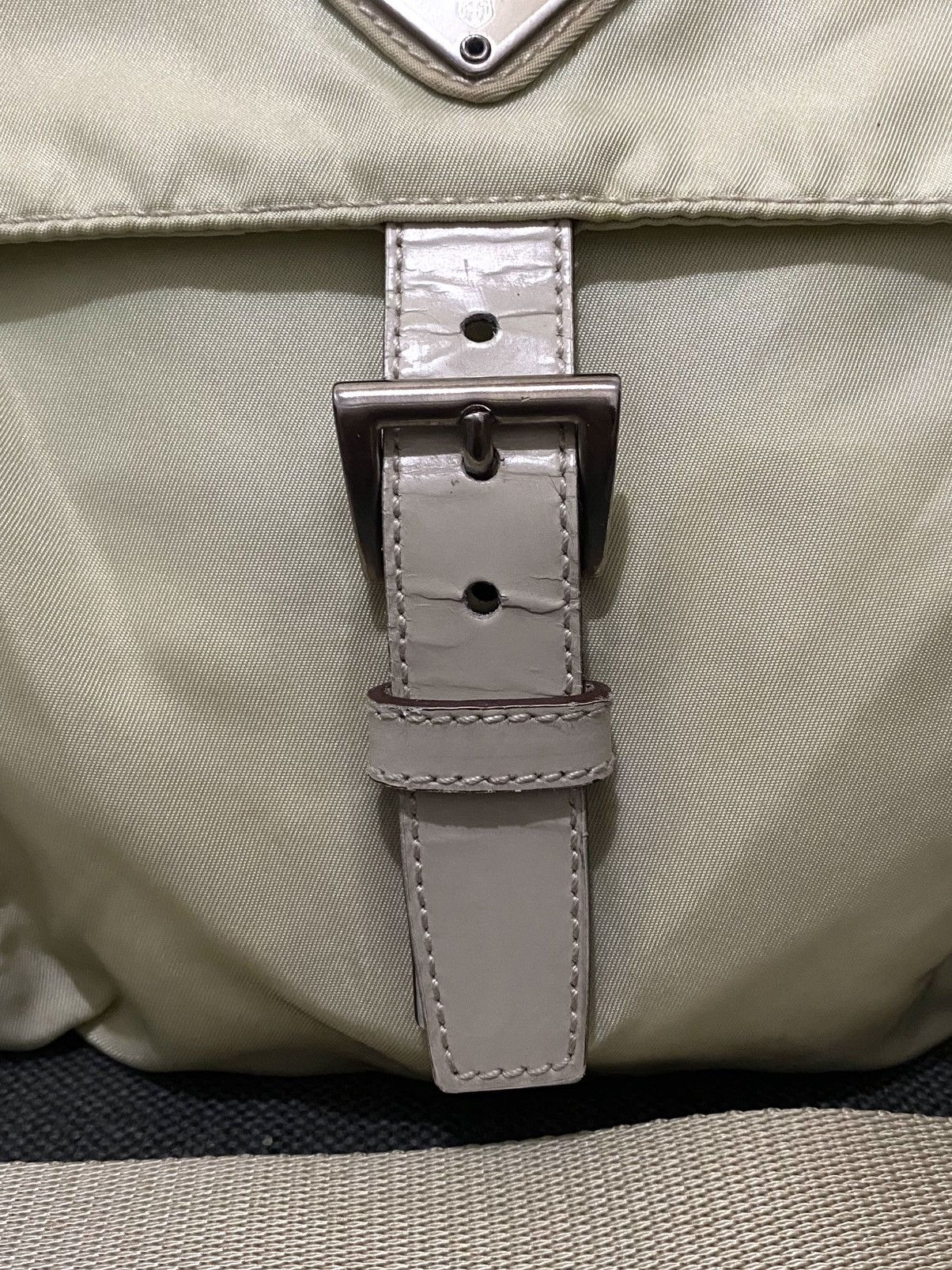 Prada Prada Nylon Messenger Bag Beige Size ONE SIZE - 11 Thumbnail
