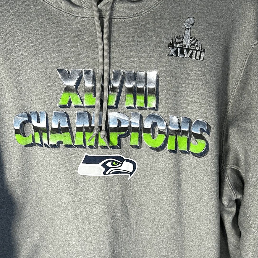 Nike Nike Therma Fit NFL Seattle Seahawks Gray Super Bowl Champions Hoodie L Mens Multicolor Pullover Seahawks Football 90s? Size US L / EU 52-54 / 3 - 2 Thumbnail